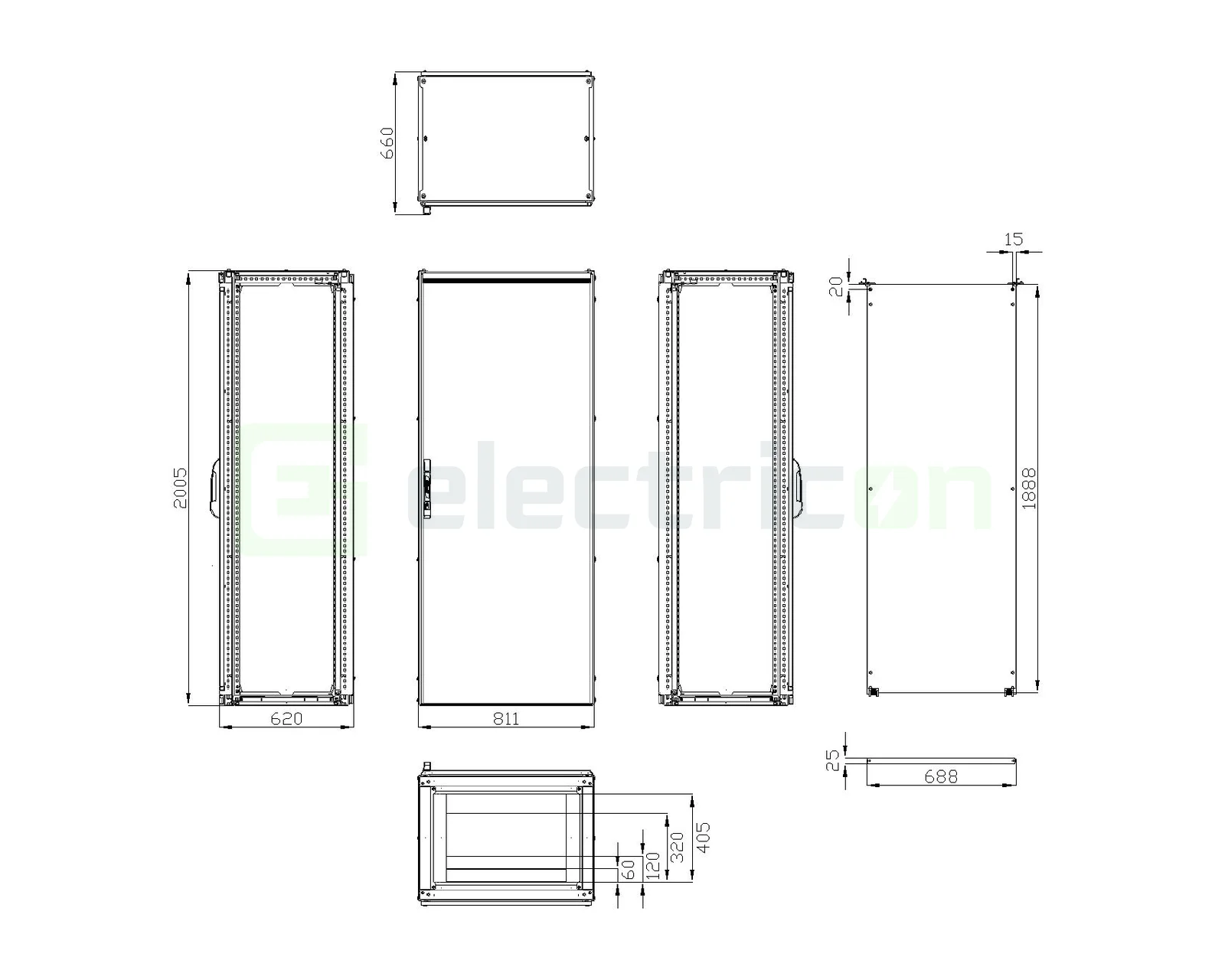 Dulap metalic Schrack 2000×800×600 mm IP55 – model AT208060 [1]