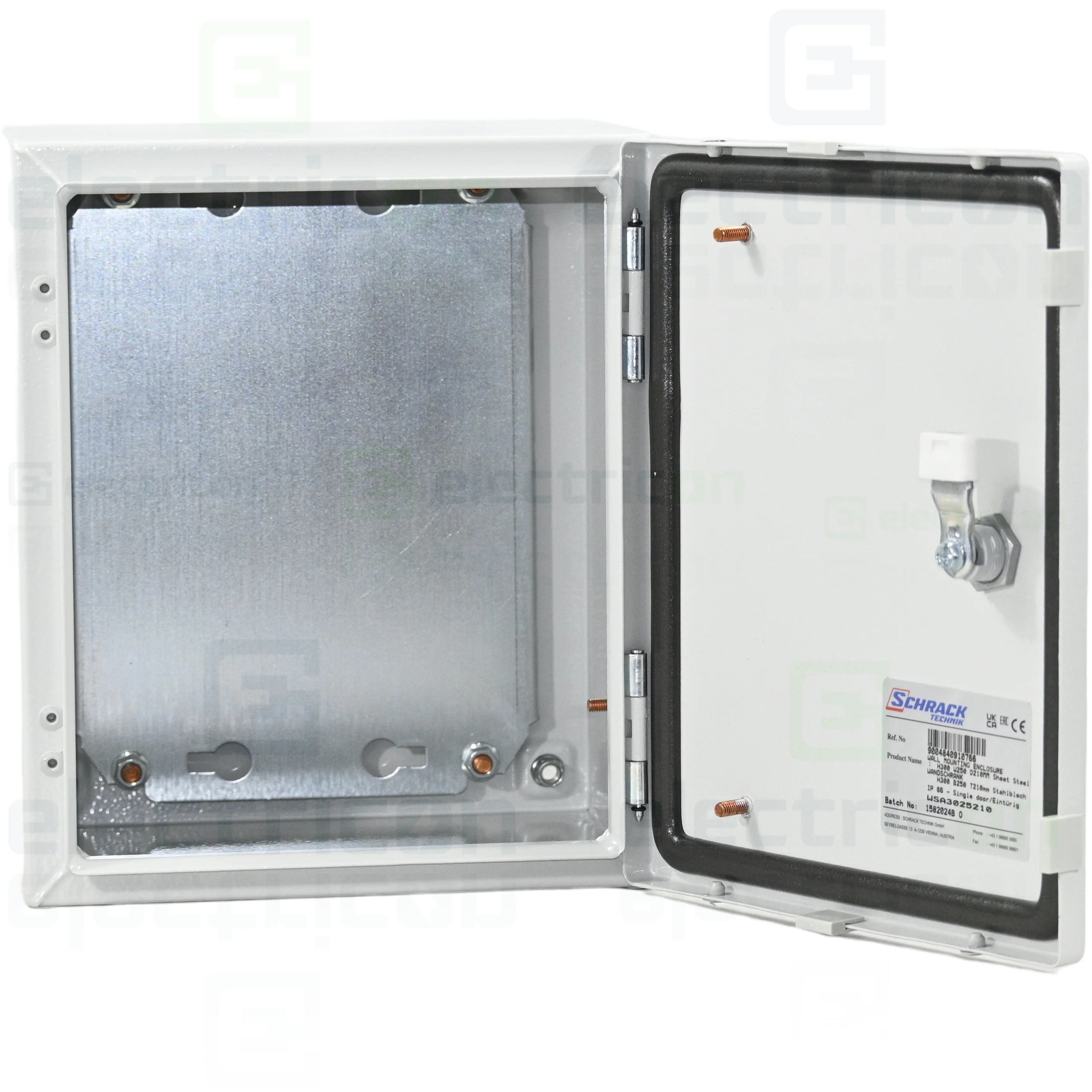 Dulap metalic cu contrapanou si usa, IP66, 300x250x210 mm, Schrack, WSA3025210