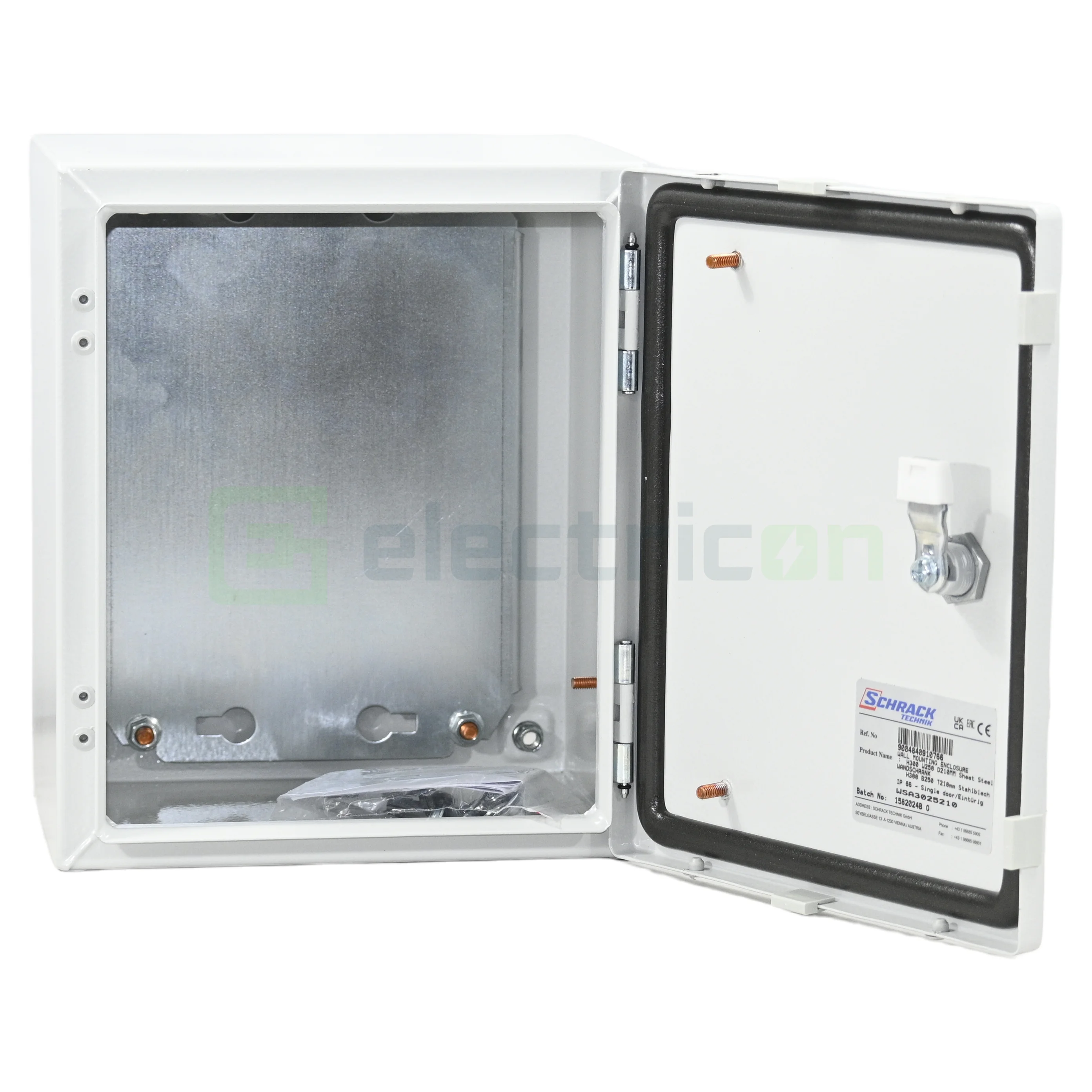 Dulap metalic cu contrapanou si usa, IP66, 300x250x210 mm, Schrack, WSA3025210