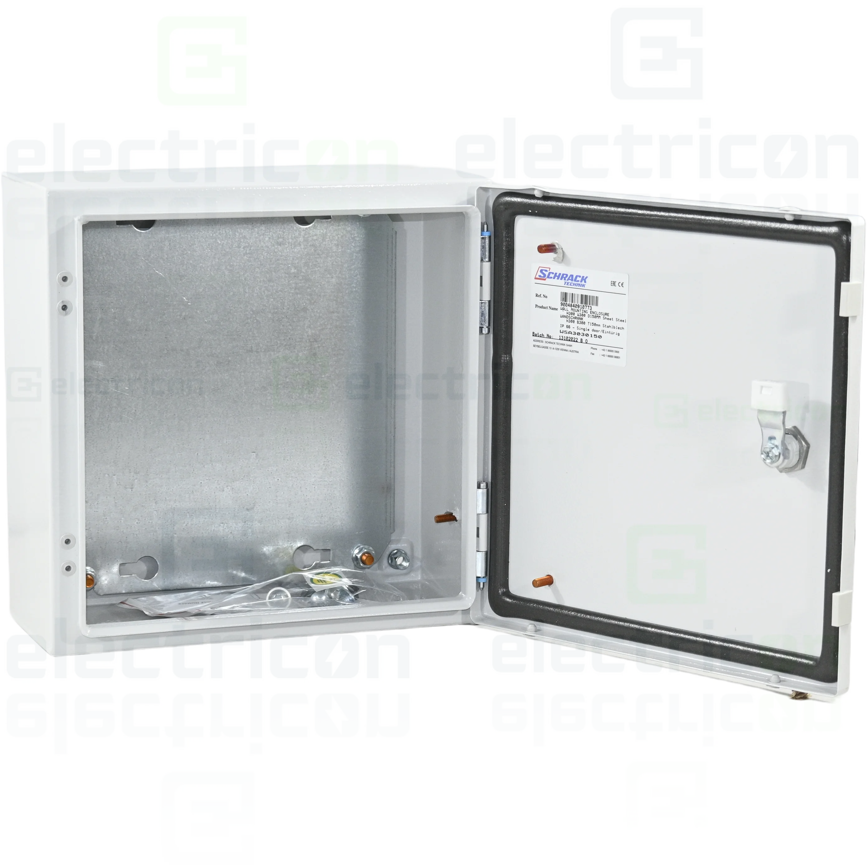 Dulapuri electrice și de tip Rack - Dulap metalic cu contrapanou si usa, IP66, 300x300x150 mm, Schrack, WSA3030150