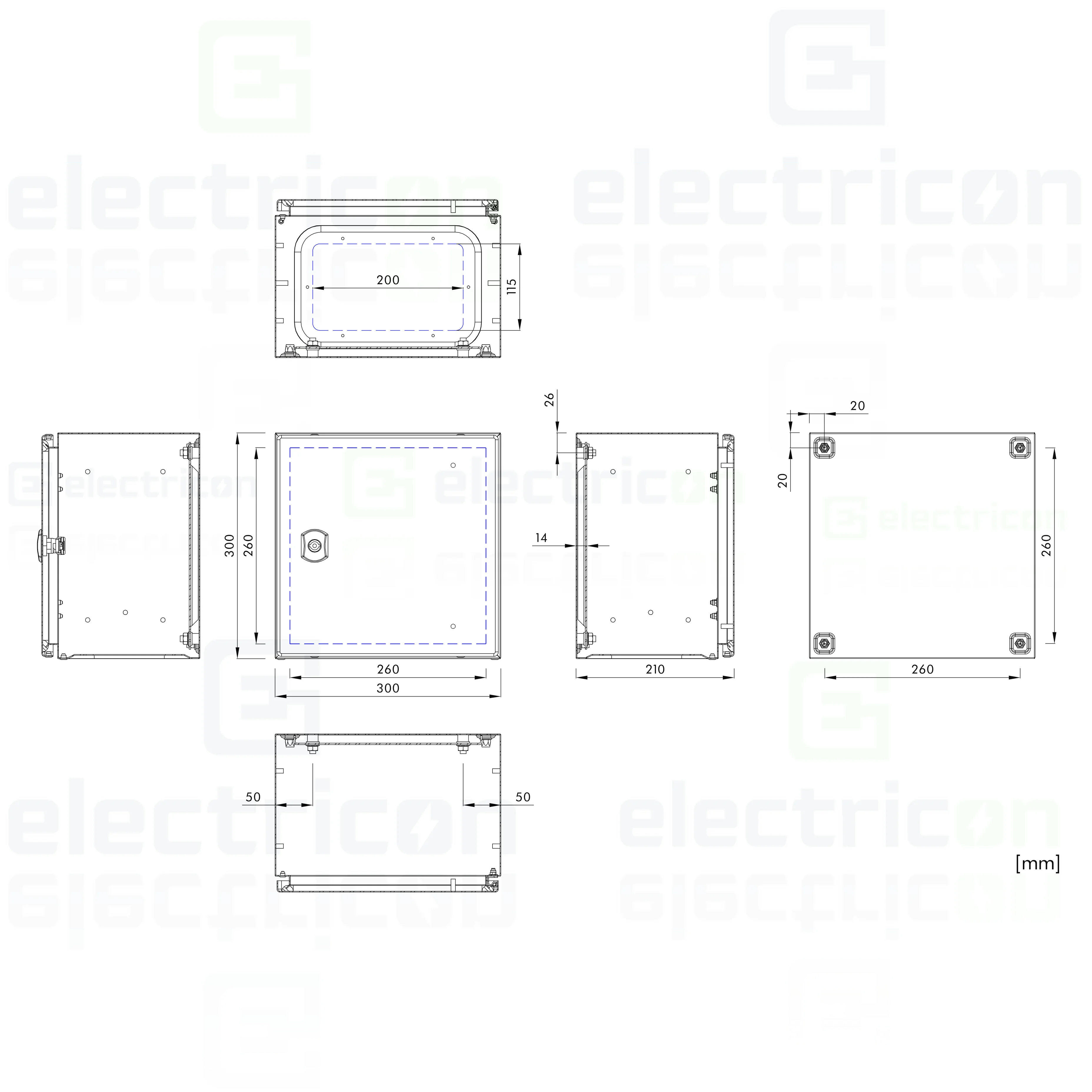 Dulap metalic cu contrapanou si usa, IP66, 300x300x210 mm, Schrack, WSA3030210 [9]