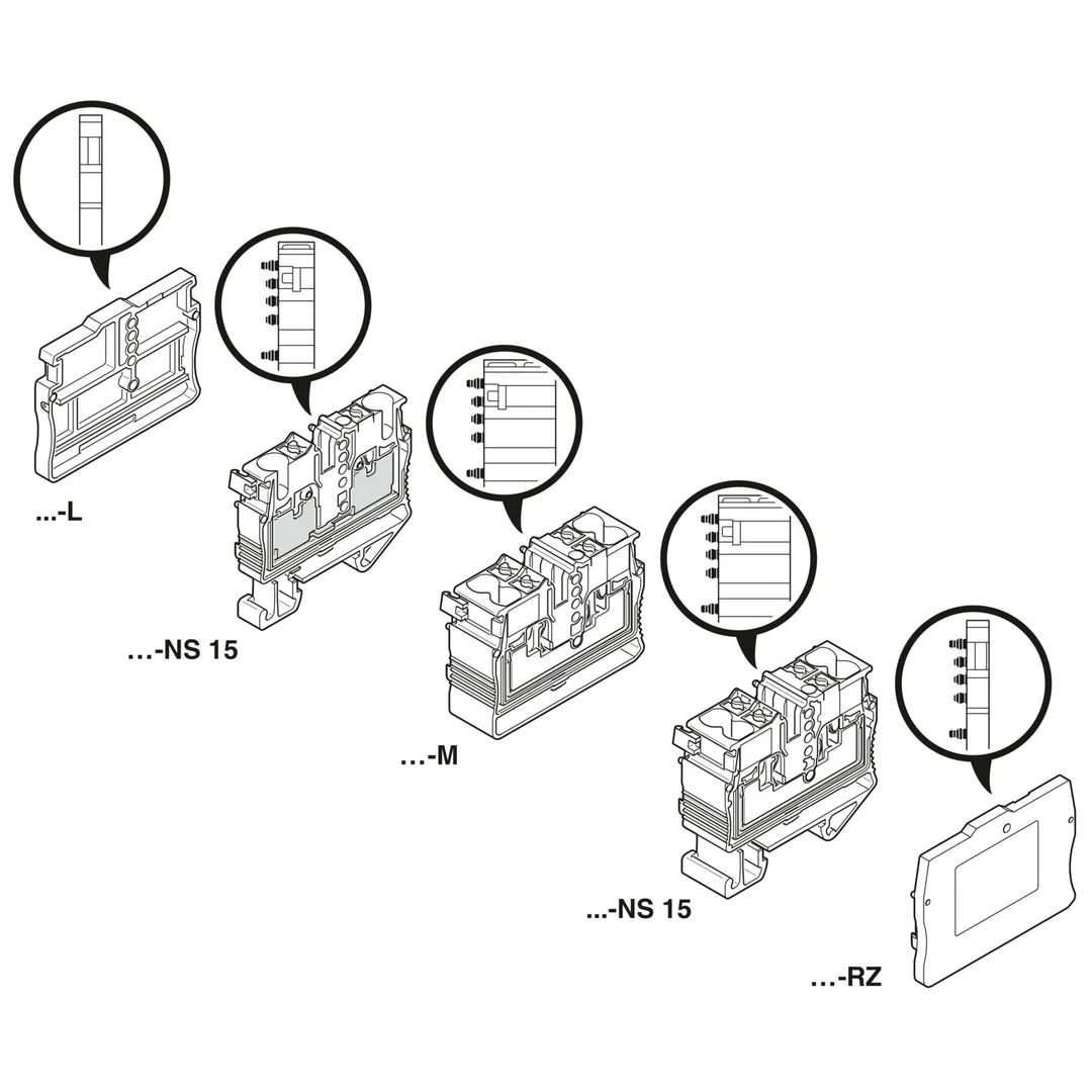 Element terminal pentru clemele șir, seria MPT, pe partea stanga, gri, DP-MPT 2,5 L, Phoenix Contact, 1075386 [1]