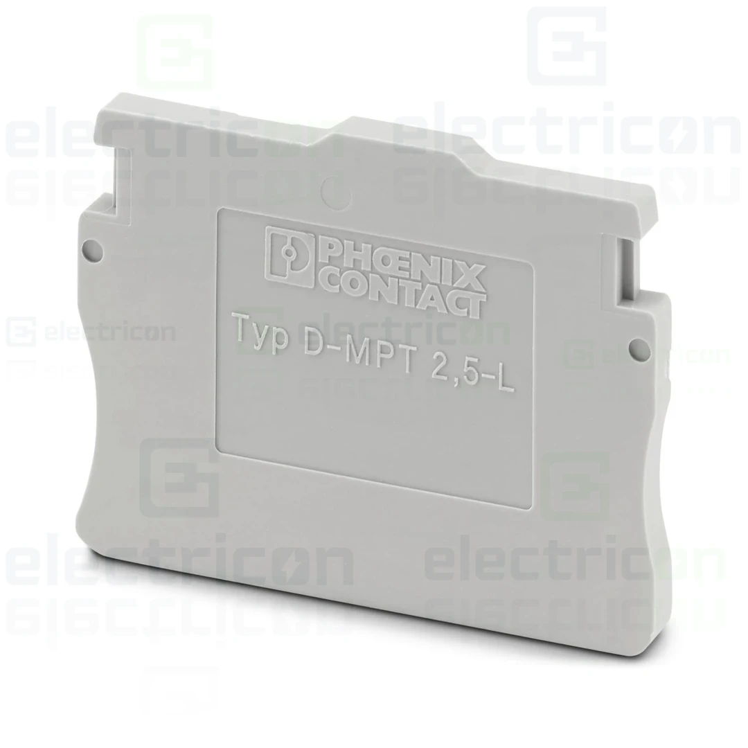 Element terminal pentru clemele șir, seria MPT, pe partea stanga, gri, DP-MPT 2,5 L, Phoenix Contact, 1075386