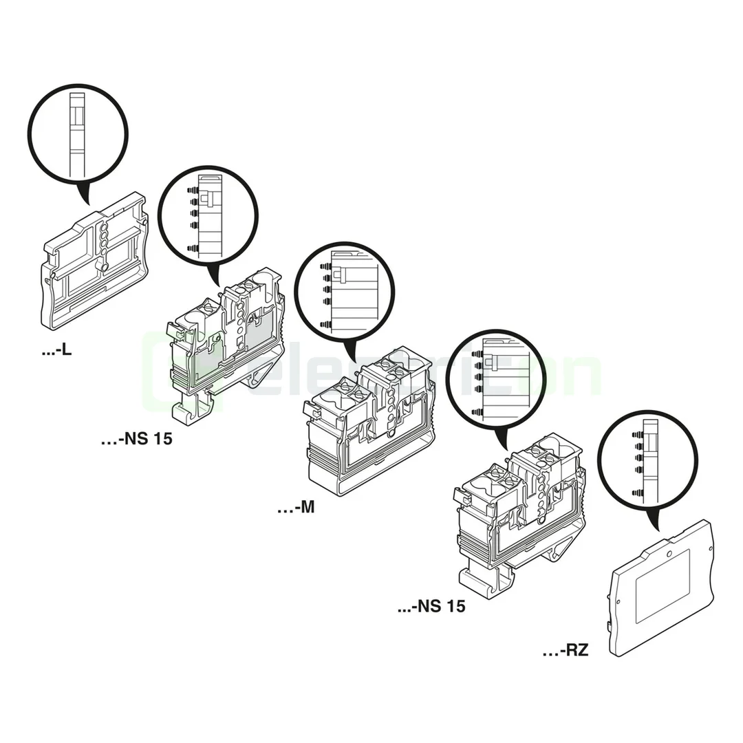 Element terminal pentru clemele șir, seria MPT, pe partea stanga, gri, DP-MPT 2,5 L, Phoenix Contact, 1075386 [1]