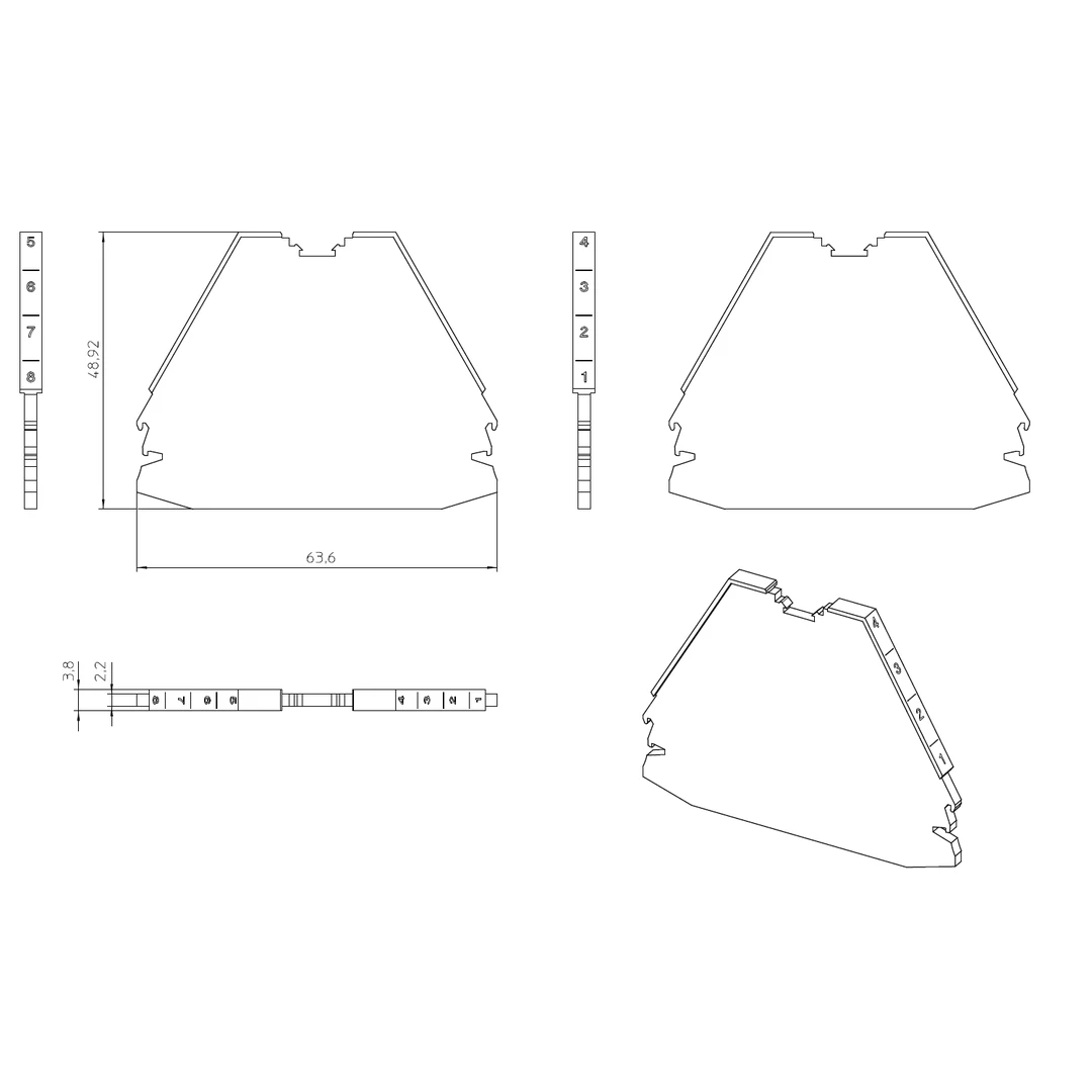 Element terminal pentru clemele șir, seria PTRV, cu 4 etaje, alb, DP-PTRV 4 WH 1-8, Phoenix Contact, 1117529 [1]
