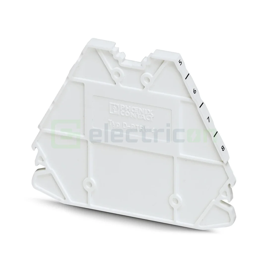 Cleme și conectori electrici - Element terminal pentru clemele șir, seria PTRV, cu 4 etaje, alb, DP-PTRV 4 WH 1-8, Phoenix Contact, 1117529