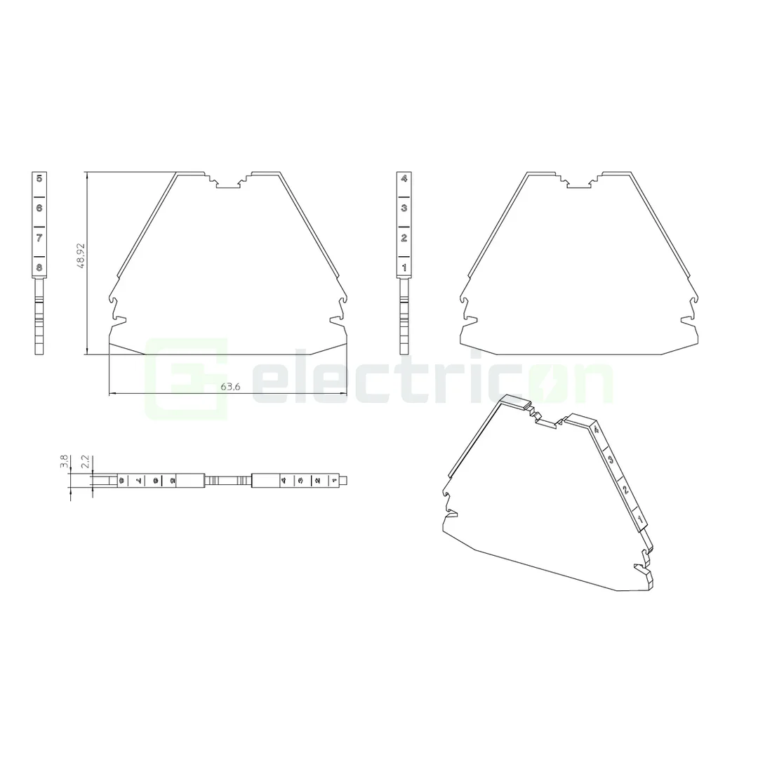 Element terminal pentru clemele șir, seria PTRV, cu 4 etaje, alb, DP-PTRV 4 WH 1-8, Phoenix Contact, 1117529 [1]