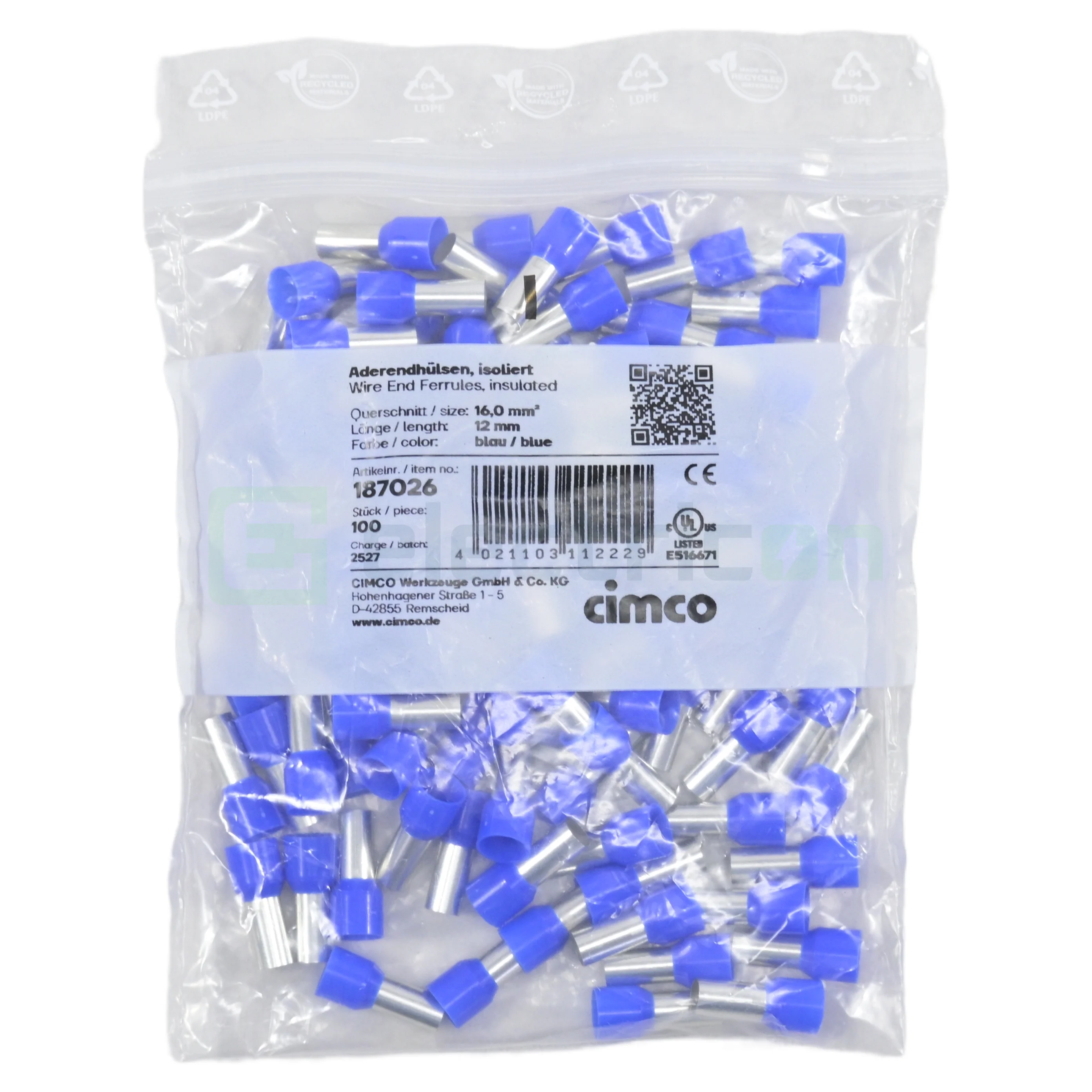 Ferule - Ferule Pini Izolați 16mm²/12mm Cimco 187026