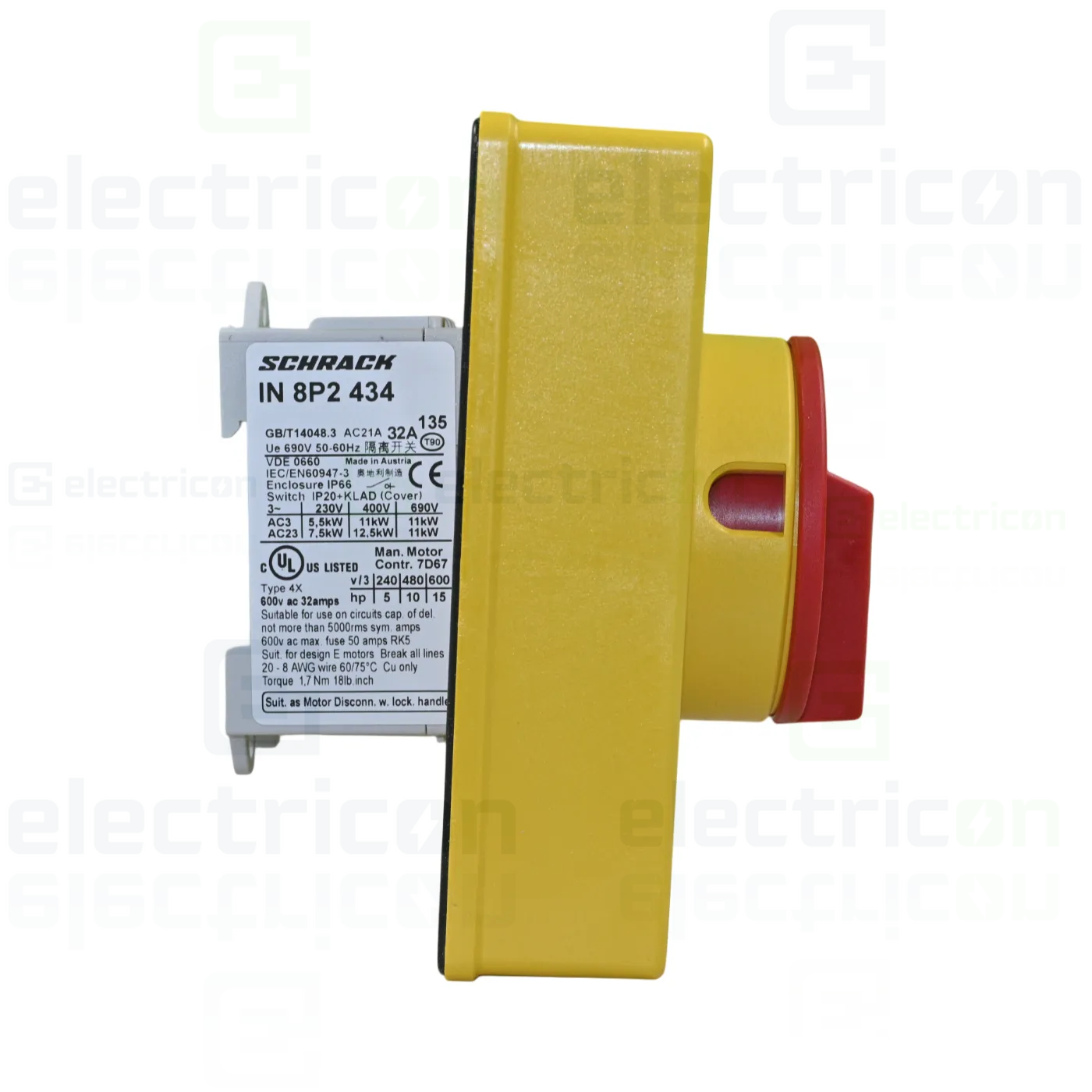 Intrerupator ON-OFF de urgenta, 4P, 32A, Schrack, IN8P2434 [3]