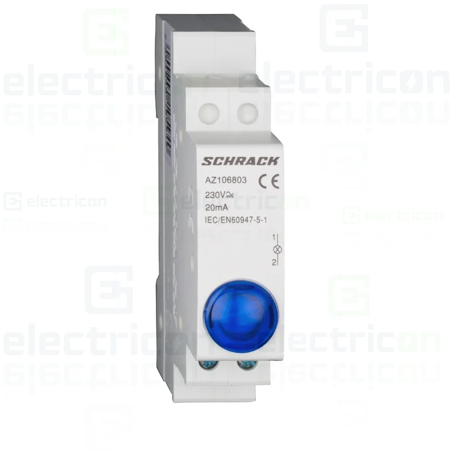 Lampa semnalizare - Indicator de tensiune monofazat, 230VAC, albastru, Schrack, AZ106803