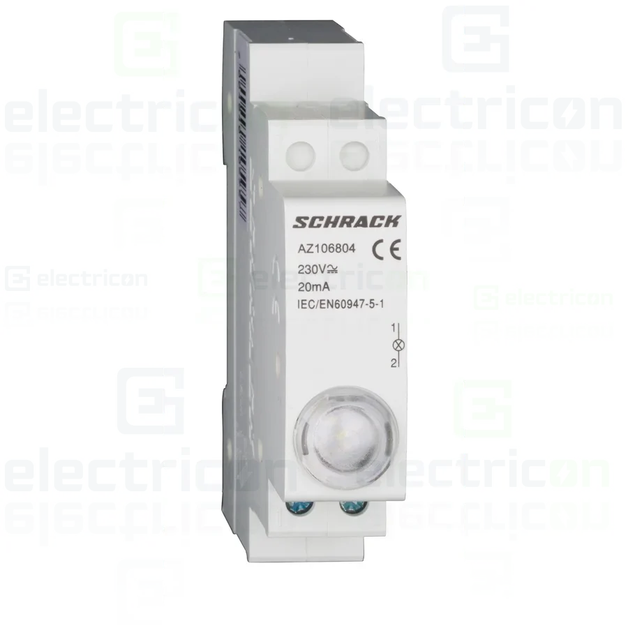 Lampa semnalizare - Indicator de tensiune monofazic, 230VAC, alb, AZ106804