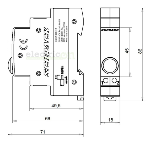 Lampă semnalizare tensiune LED monofazic, 1xVerde, 230VAC, Schrack, AZ106800 [1]