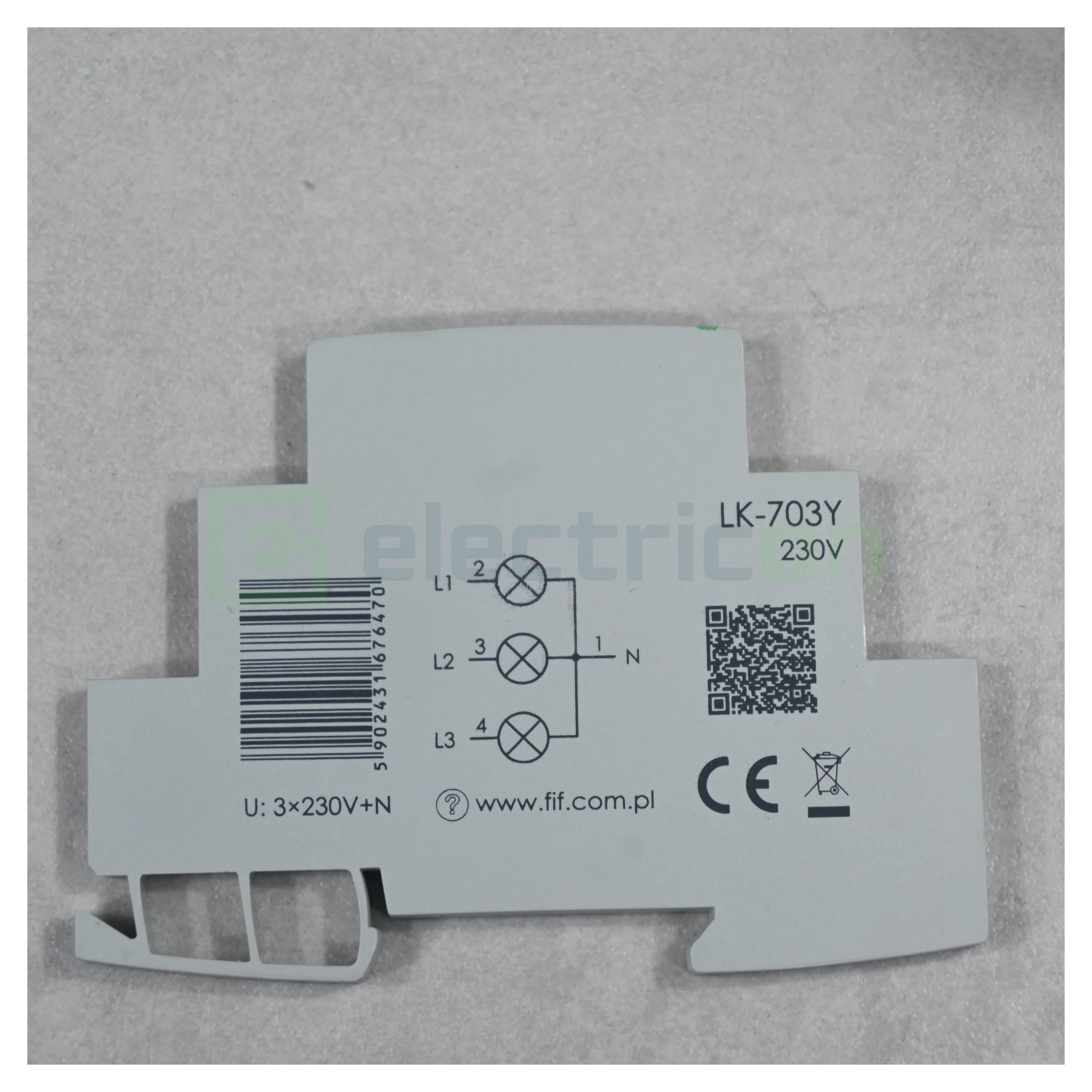 Indicator LED modular galben Slim trifazic 230 V LK‑703Y, F&F Filipowski, LK-703Y-230V [2]