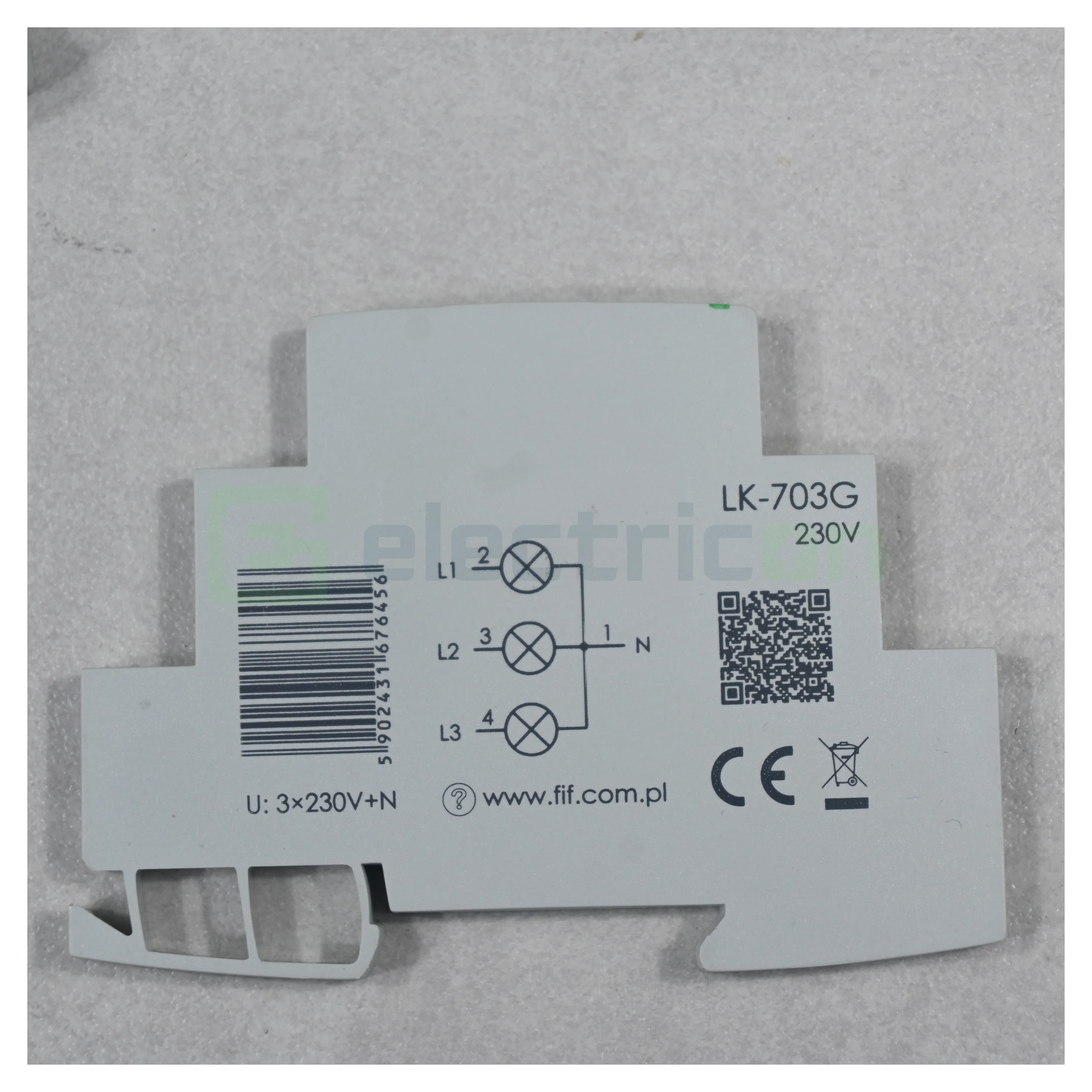 Indicator LED modular verde Slim trifazic 230 V LK‑703G, F&F Filipowski, LK-703G-230V [3]