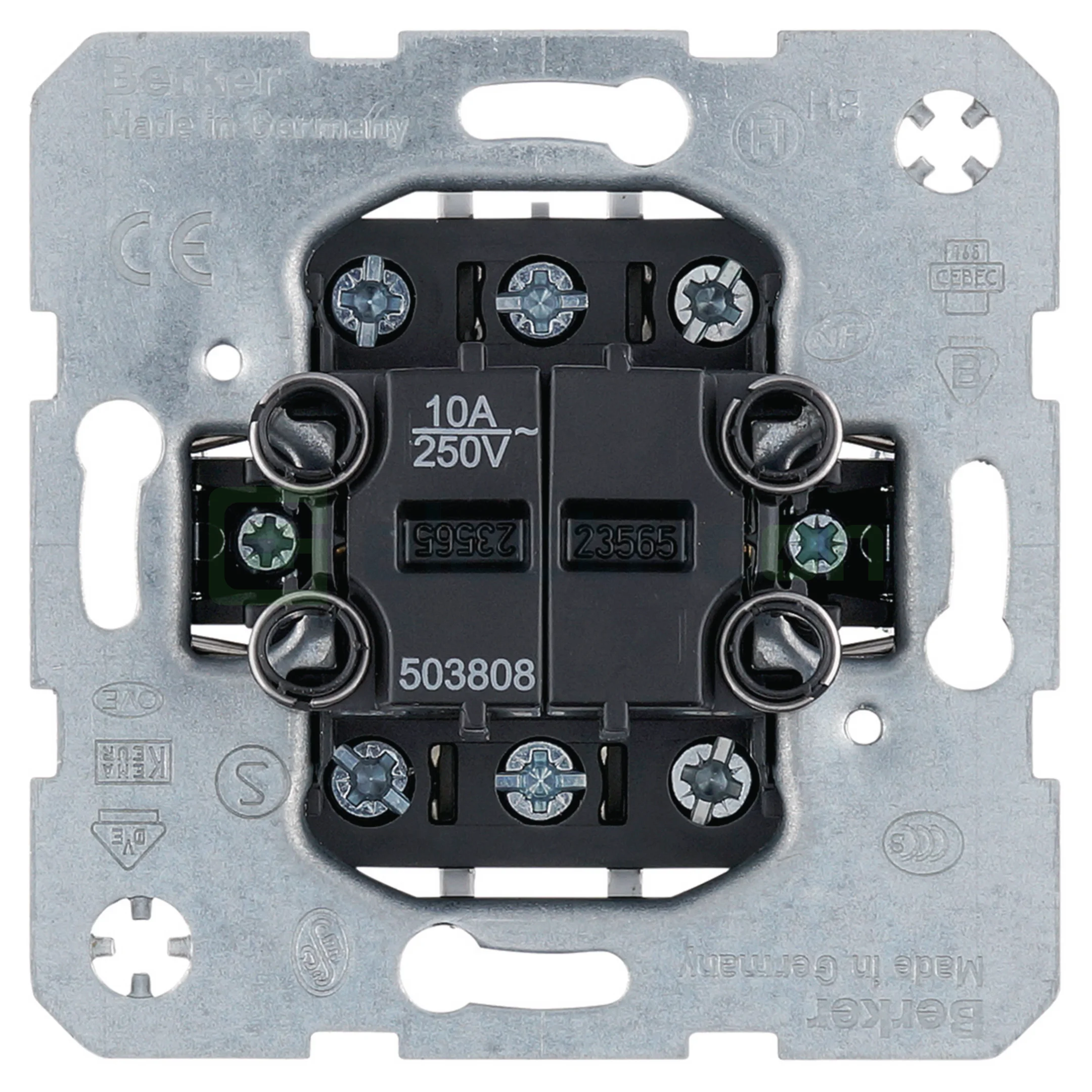 Prize și întrerupătoare - Intrerupator pentru control iluminare, 2 contacte comutatoare (NO/NC cu terminale separate), Berker, 503808