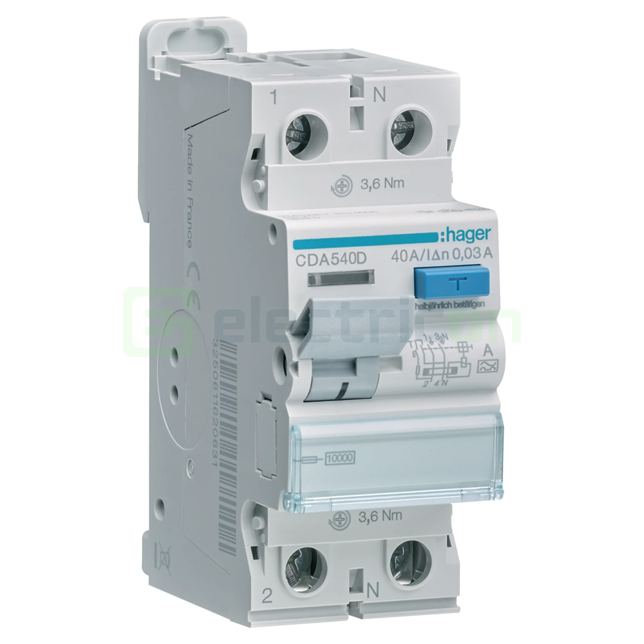 RCCB – întrerupătoare diferențiale - Diferential 40A/30mA Hager - CDA540D