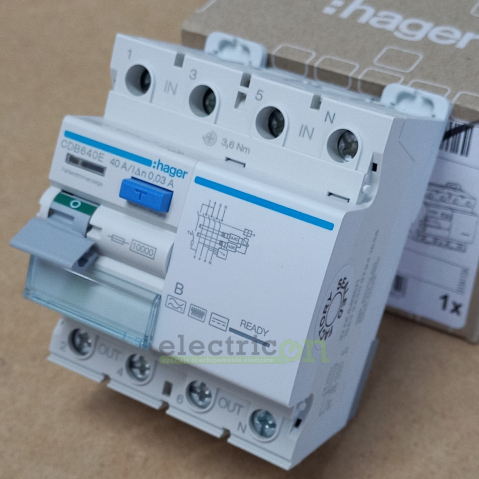 RCCB – întrerupătoare diferențiale - Diferential 40A/30mA Hager - CDB640E