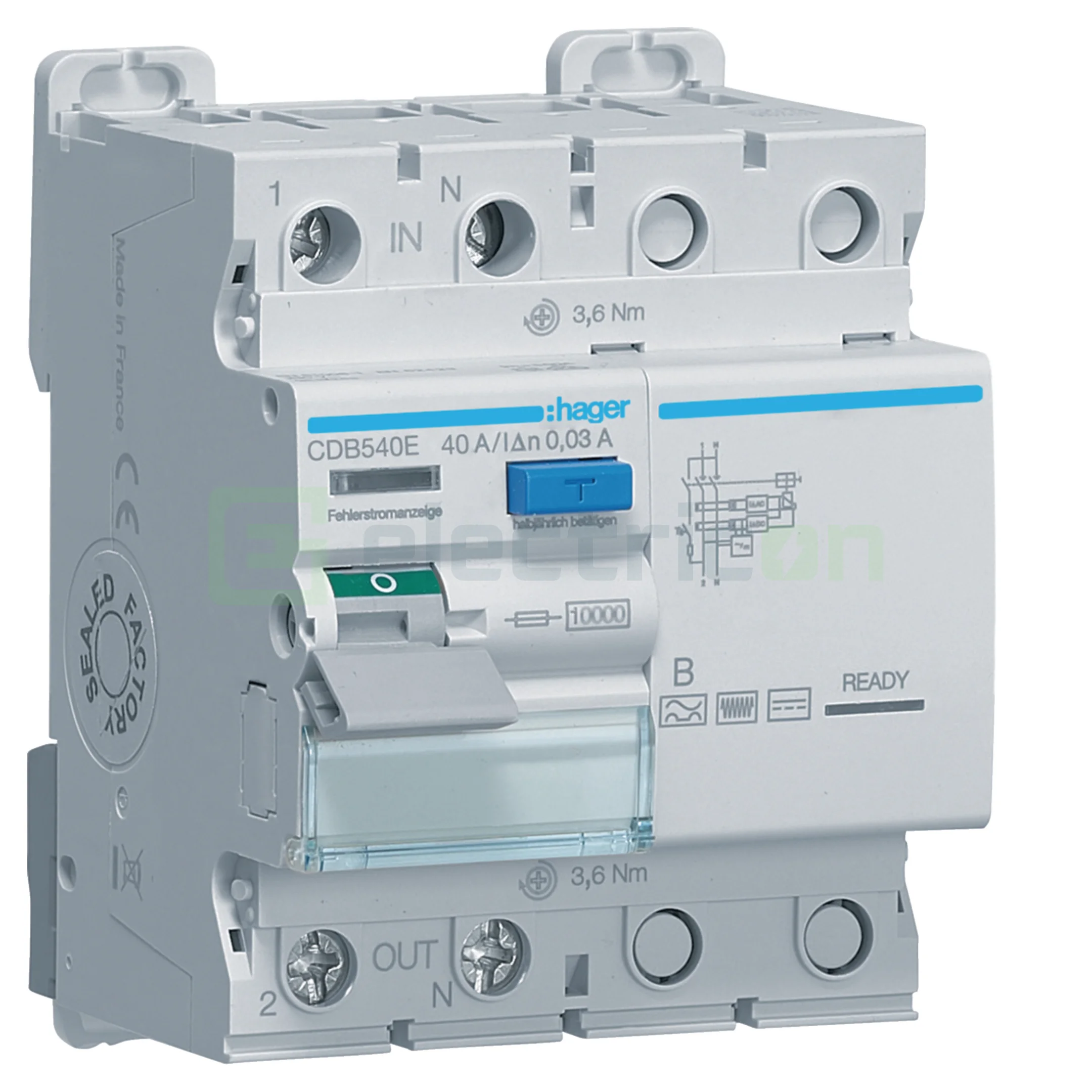 Intreruptor diferential 40A/30mA Hager - CDB540E