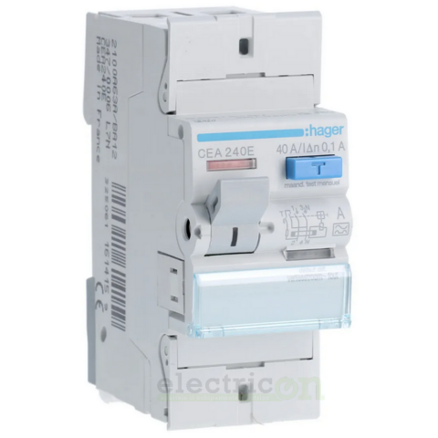 Siguranțe, Diferentiale, Separatori & Busbar - Intreruptor diferential 40A/100mA Hager - CEA240E