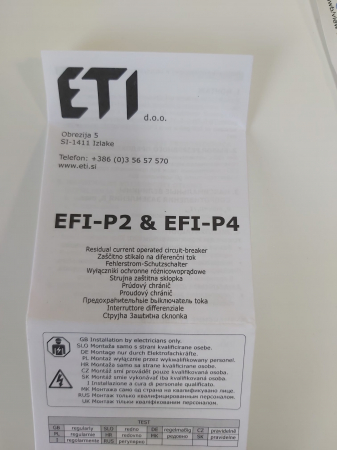 Intreruptor diferential 40A/100mA ETI - 002061522 [1]