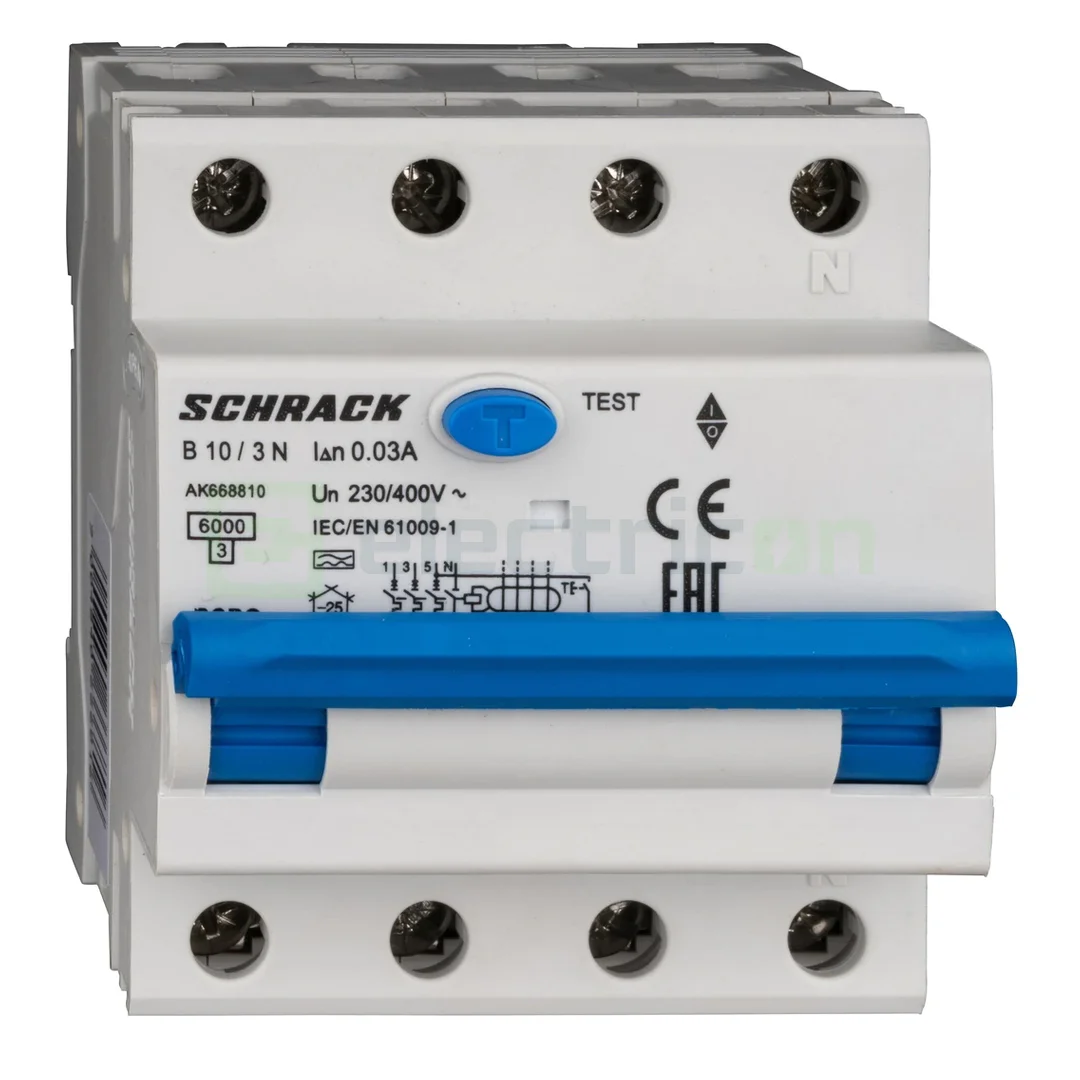 RCBO – siguranțe cu protecție diferențială - Siguranta RCBO 10A/30mA Schrack - AK668810