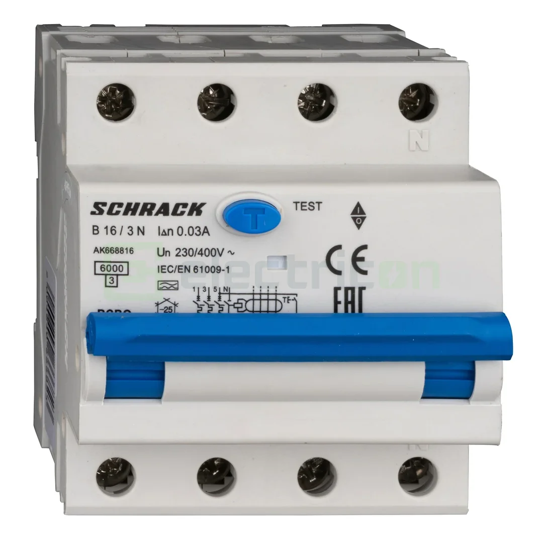 RCBO – siguranțe cu protecție diferențială - Siguranta RCBO 16A/30mA Schrack - AK668816
