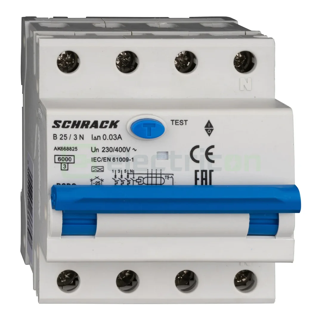 RCBO – siguranțe cu protecție diferențială - Siguranta RCBO 25A/30mA Schrack - AK668825