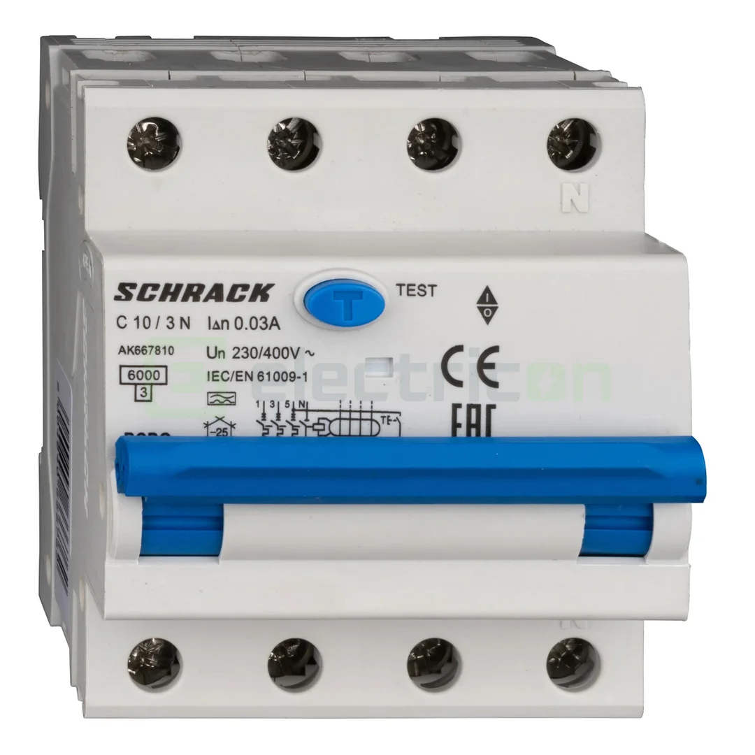RCBO – siguranțe cu protecție diferențială - Siguranta RCBO 10A/30mA Schrack - AK667810