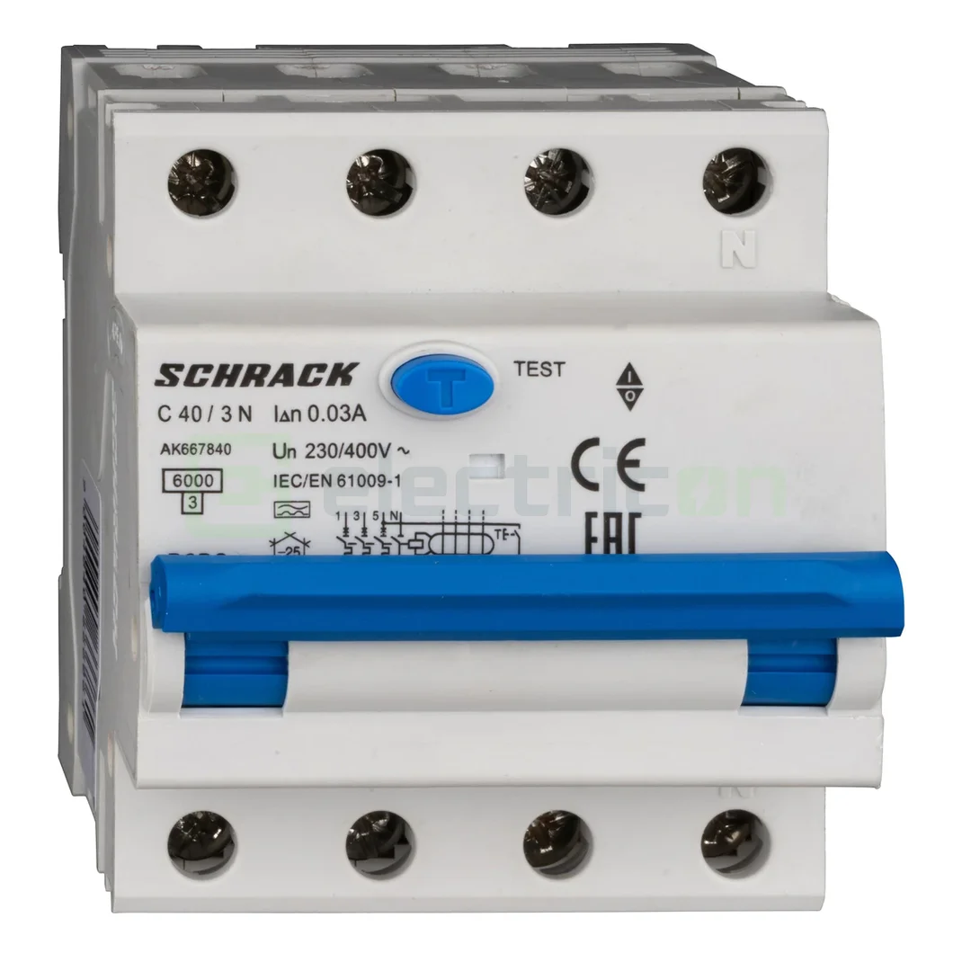 RCBO – siguranțe cu protecție diferențială - Siguranta RCBO 40A/30mA Schrack - AK667840