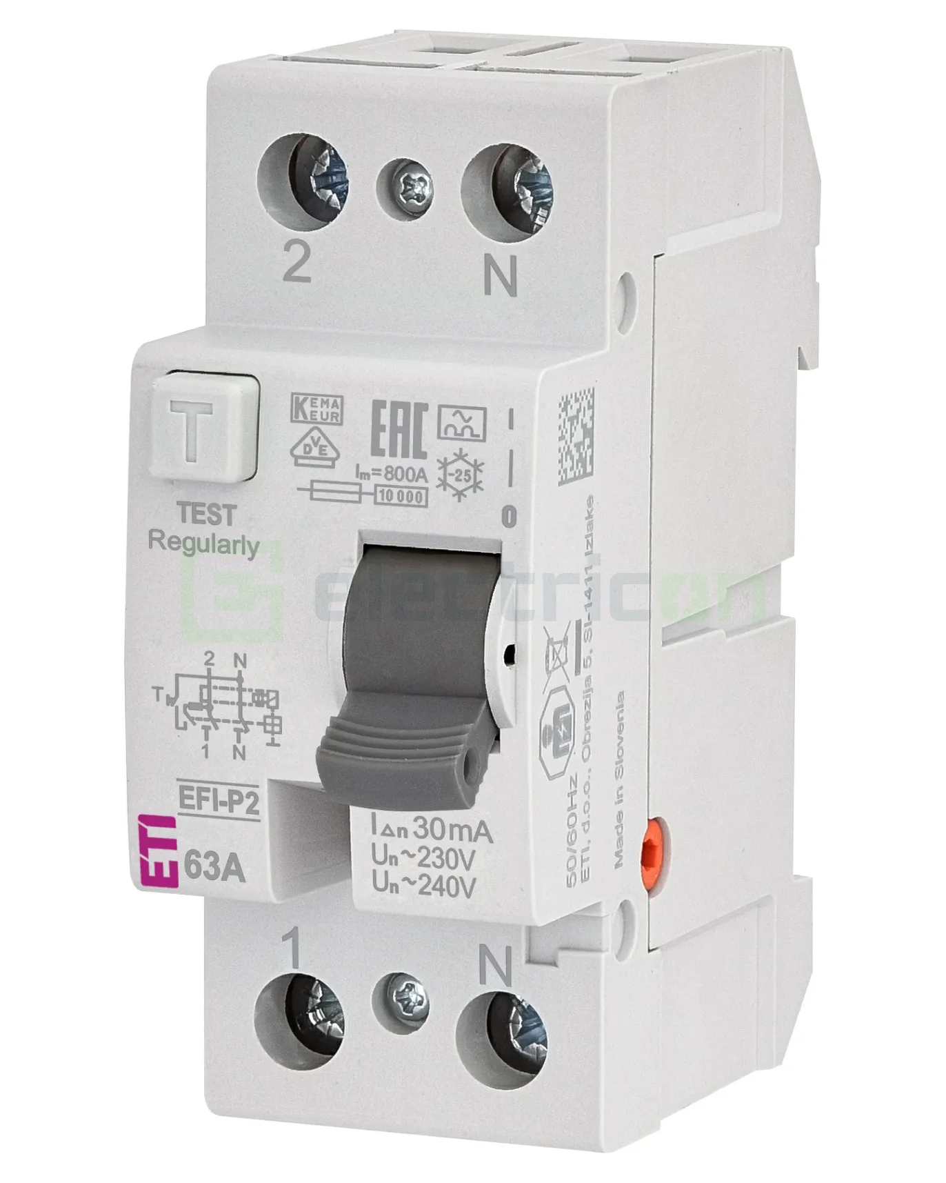 Intreruptor RCCB 63A/30mA ETI - 002061113