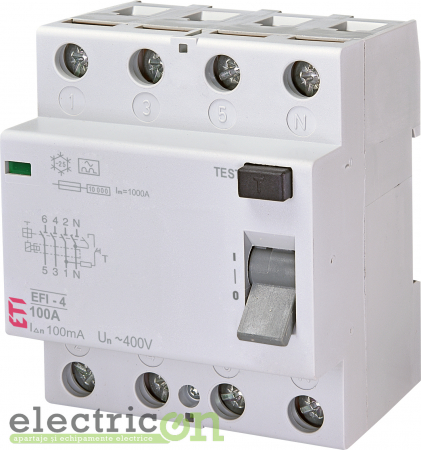 RCCB – întrerupătoare diferențiale - Intreruptor RCCB 100A/100mA ETI - 002062152