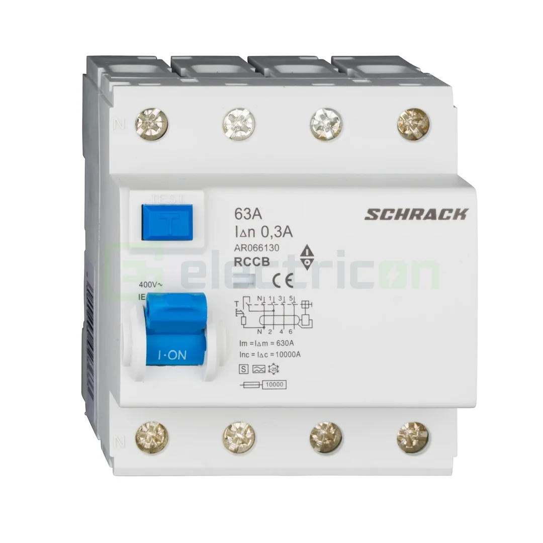 RCCB – întrerupătoare diferențiale - Intreruptor RCCB 63A/300mA Schrack - AR066130