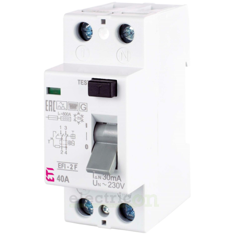 RCCB – întrerupătoare diferențiale - Intreruptor RCCB 40A/30mA ETI - 002062528