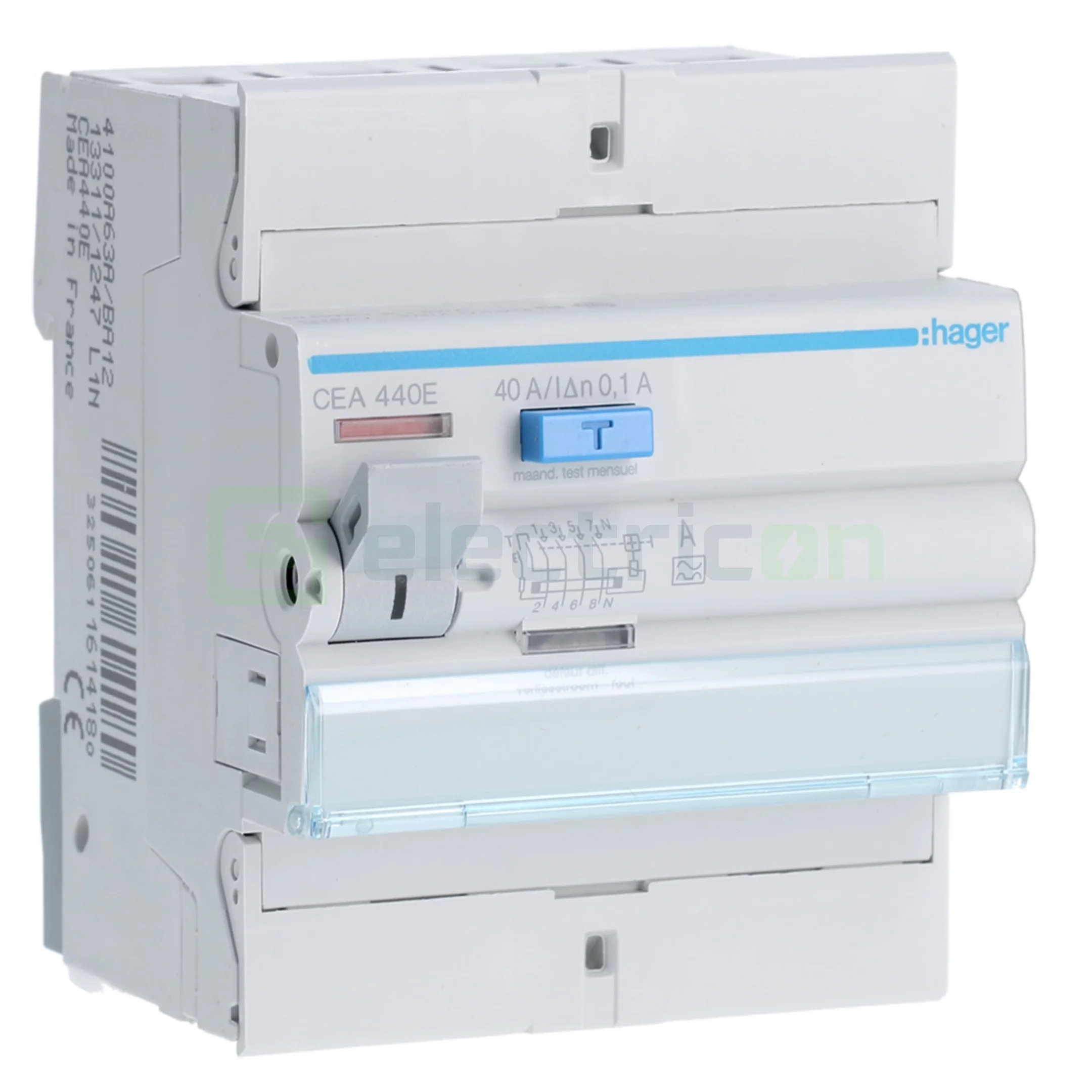 RCCB – întrerupătoare diferențiale - Intrerupator RCCB 4P 100mA 40A tip A Hager CEA440E