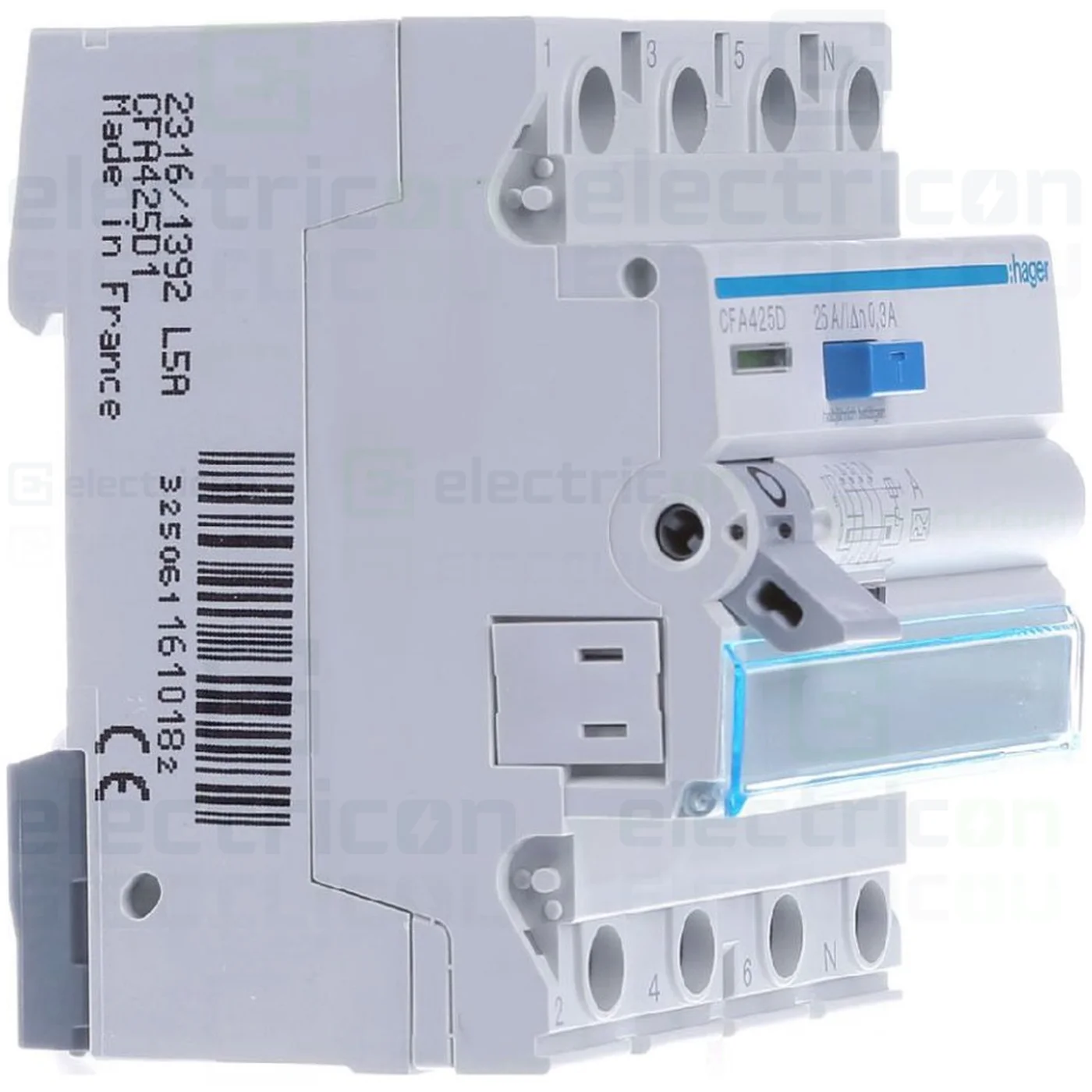 Intrerupator RCCB 4P 30mA 25A tip A Hager CDA425D [1]