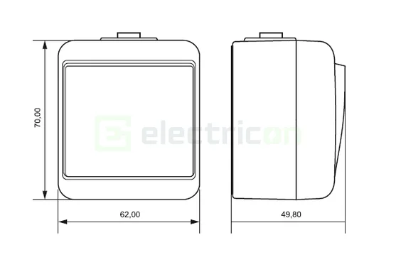 Întrerupător dublu LED IP54 gri VHE-2L-SR ETI 004668067 [1]