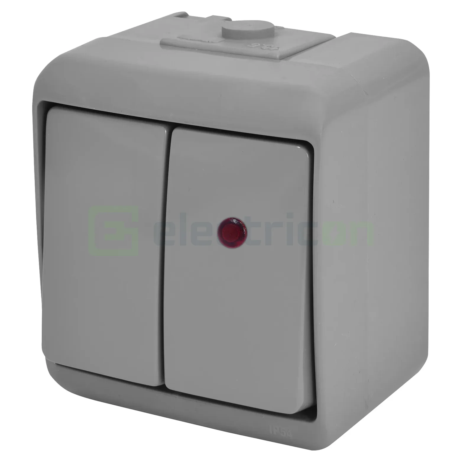 Întrerupător dublu LED IP54 gri VHE-2L-SR ETI 004668067