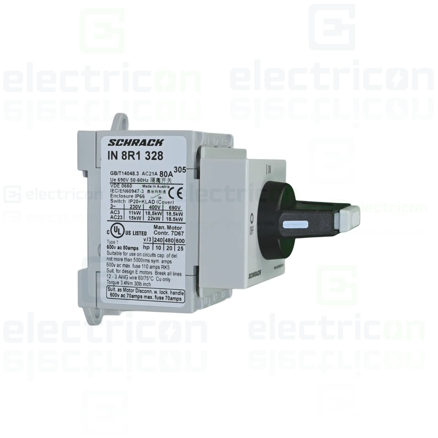 Intrerupator principal, 3P, 80A, 22kW, Schrack, IN8R1328 [1]