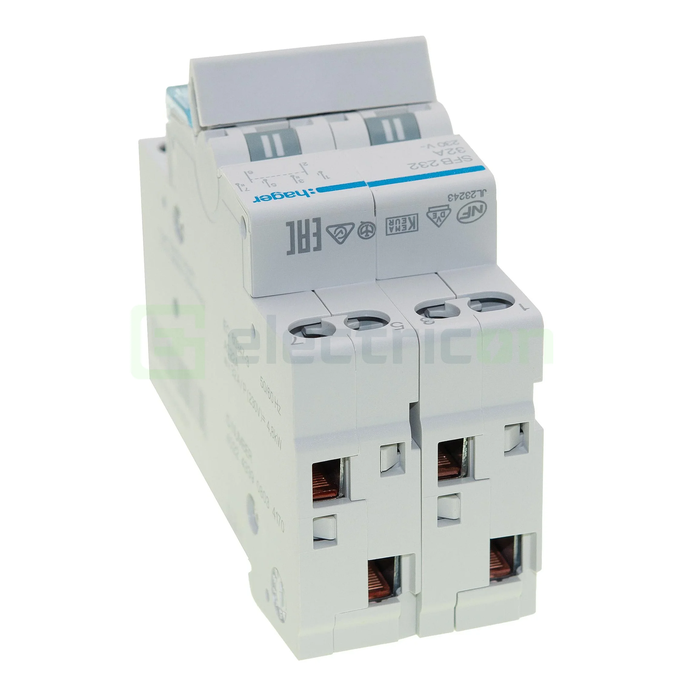 Inversor 2P 32A, 230V I-0-II, punct comun inferior 2M [3]