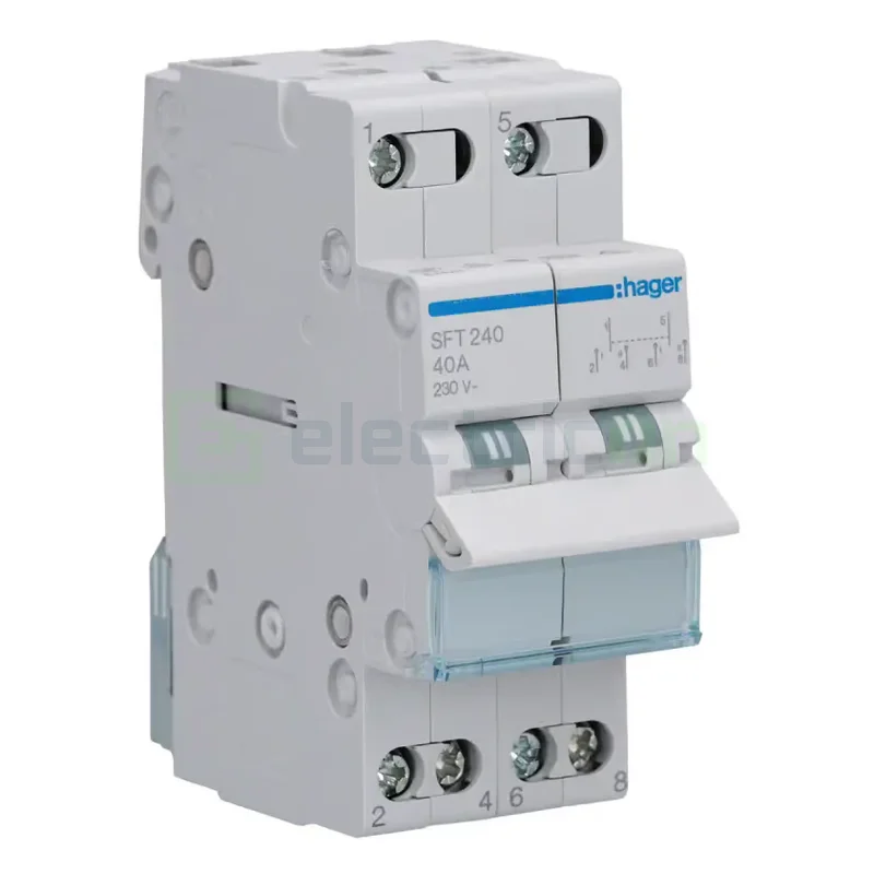 Separatori & comutatori - Inversor 2P 40A, 230V I-0-II, punct comun superior 2M