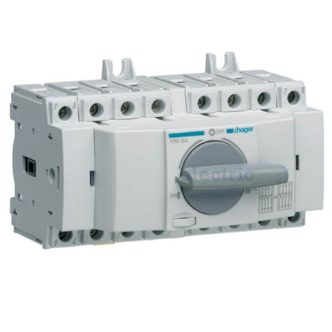 Siguranțe, Diferentiale, Separatori & Busbar - Inversor 4P 40A, I-0-II, M1