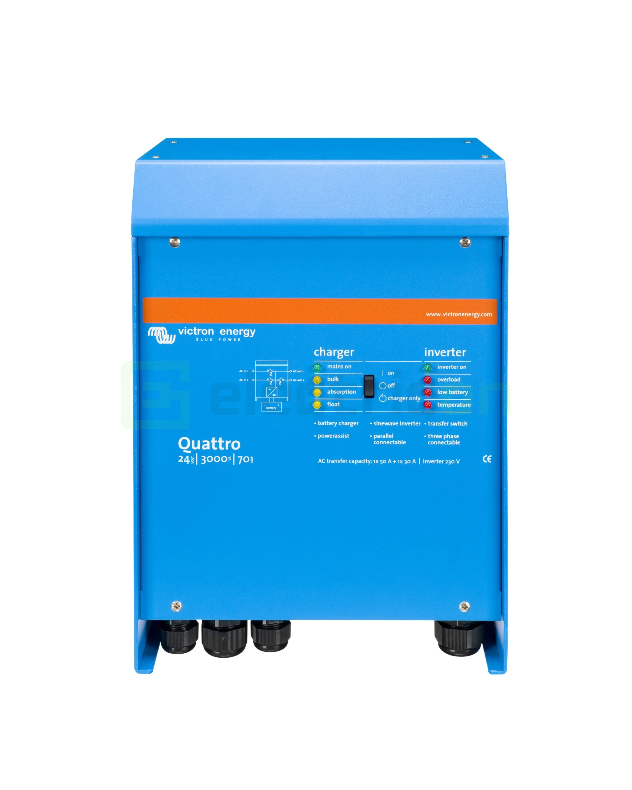 Invertoare fotovoltaice - Invertor cu charger 24V 3000VA Victron Energy Quattro 24 3000 70-50 50