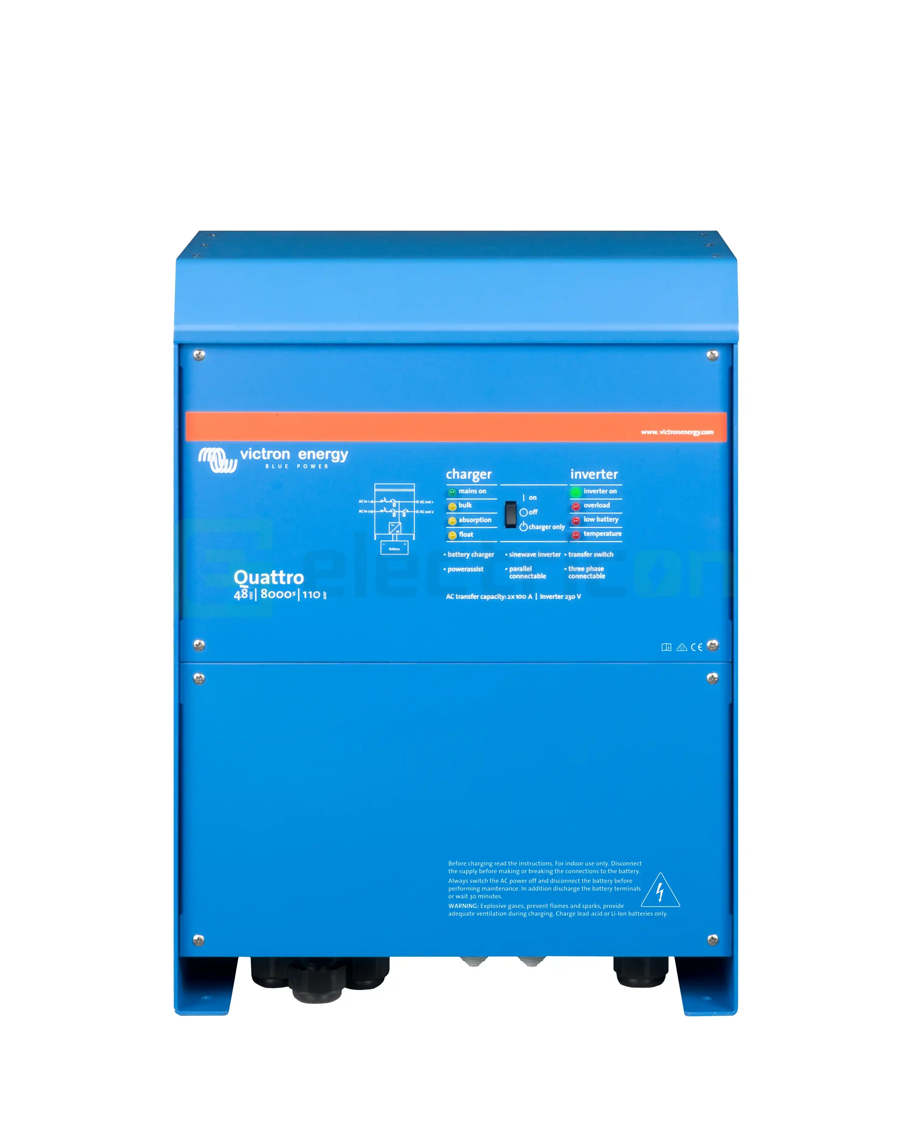 Invertoare fotovoltaice - Invertor cu charger 48V 8000VA Victron Energy Quattro 48 8000 110-100 100