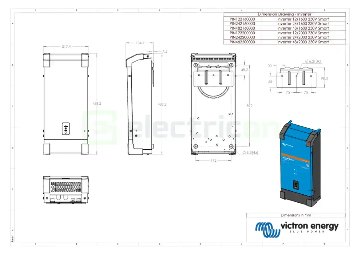 Invertor   Inverter 48V 1600VA Victron Energy Phoenix Inverter 48 1600 Smart [2]