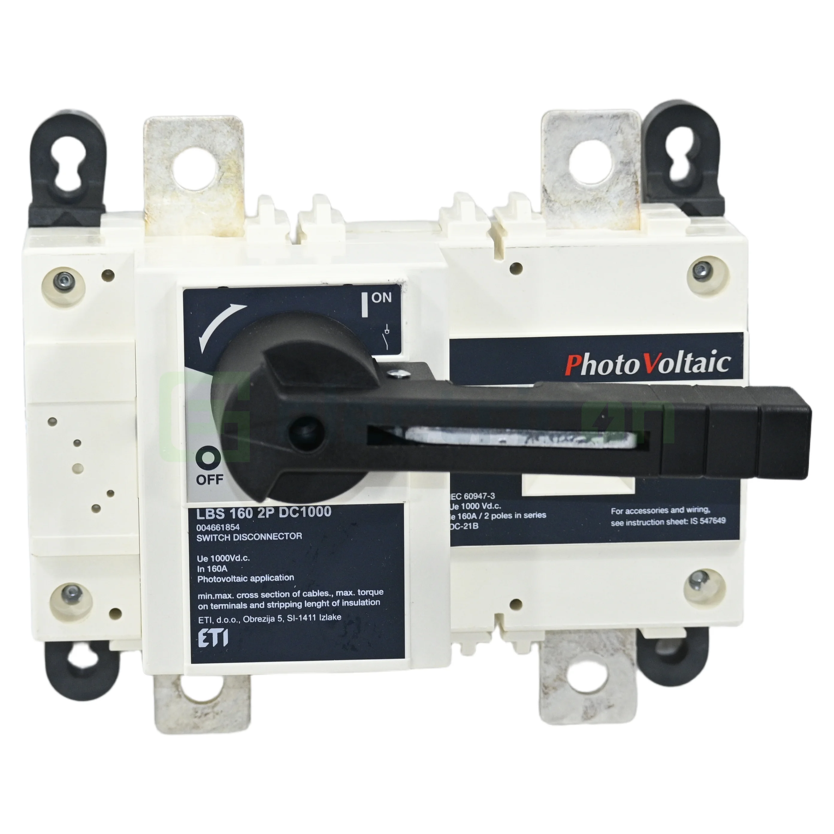 Separator Mecanic Fotovoltaic - Kit ETI: Separator de sarcină 160A DC și mâner de acționare