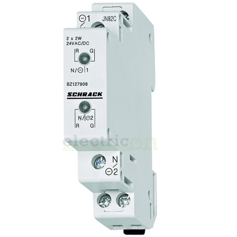 Lampa semnalizare - Lampă semnalizare dublă, LED, 2xroșu/verde, 110-240VAC, Schrack, BZ117908
