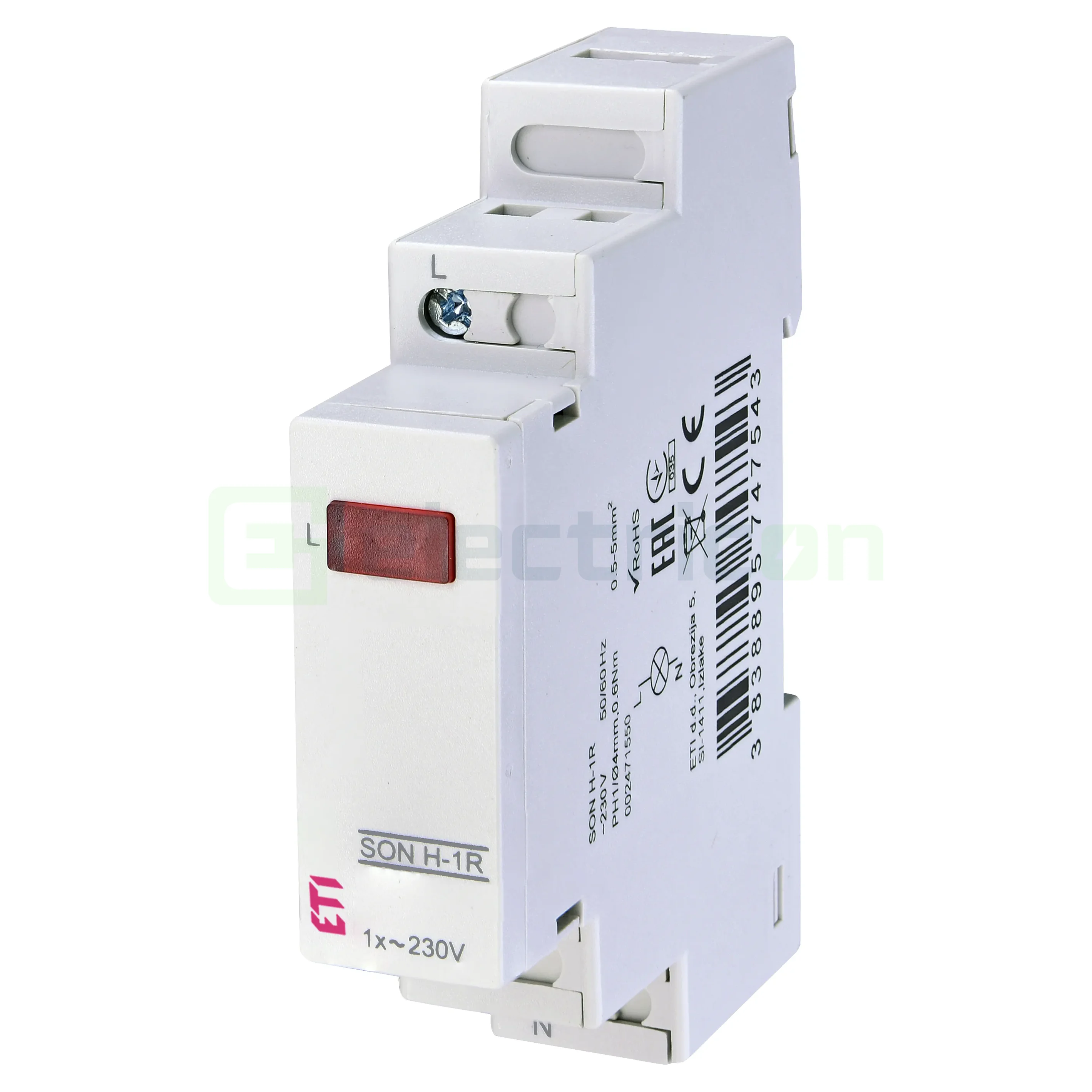 Lampă semnalizare tensiune LED, 1xRoșu, 230VAC, SON H-1R, ETI, 002471550