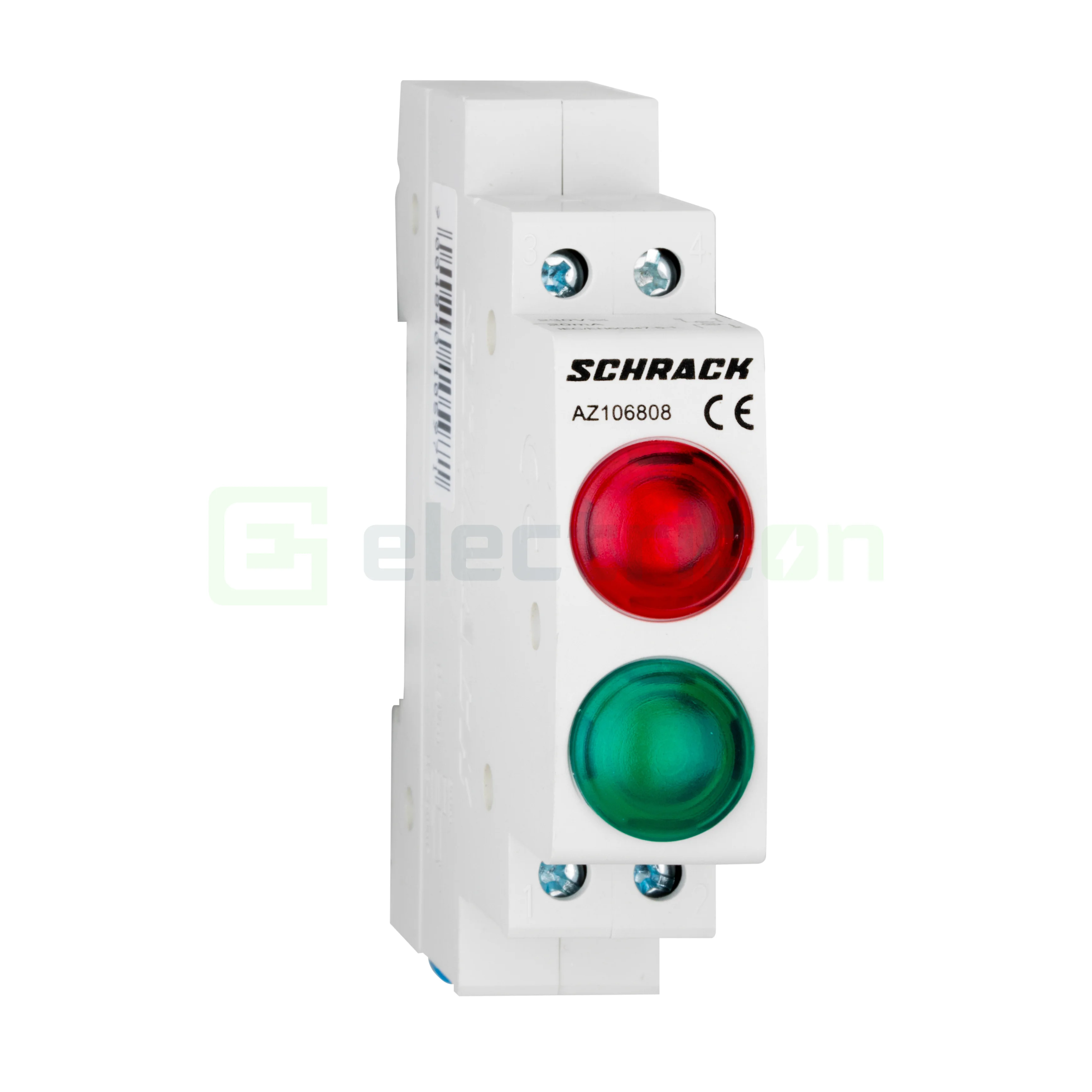 Lampa semnalizare - Lampă semnalizare tensiune LED monofazic, 1xRoșu+1xVerde, 230VAC, Schrack, AZ106808