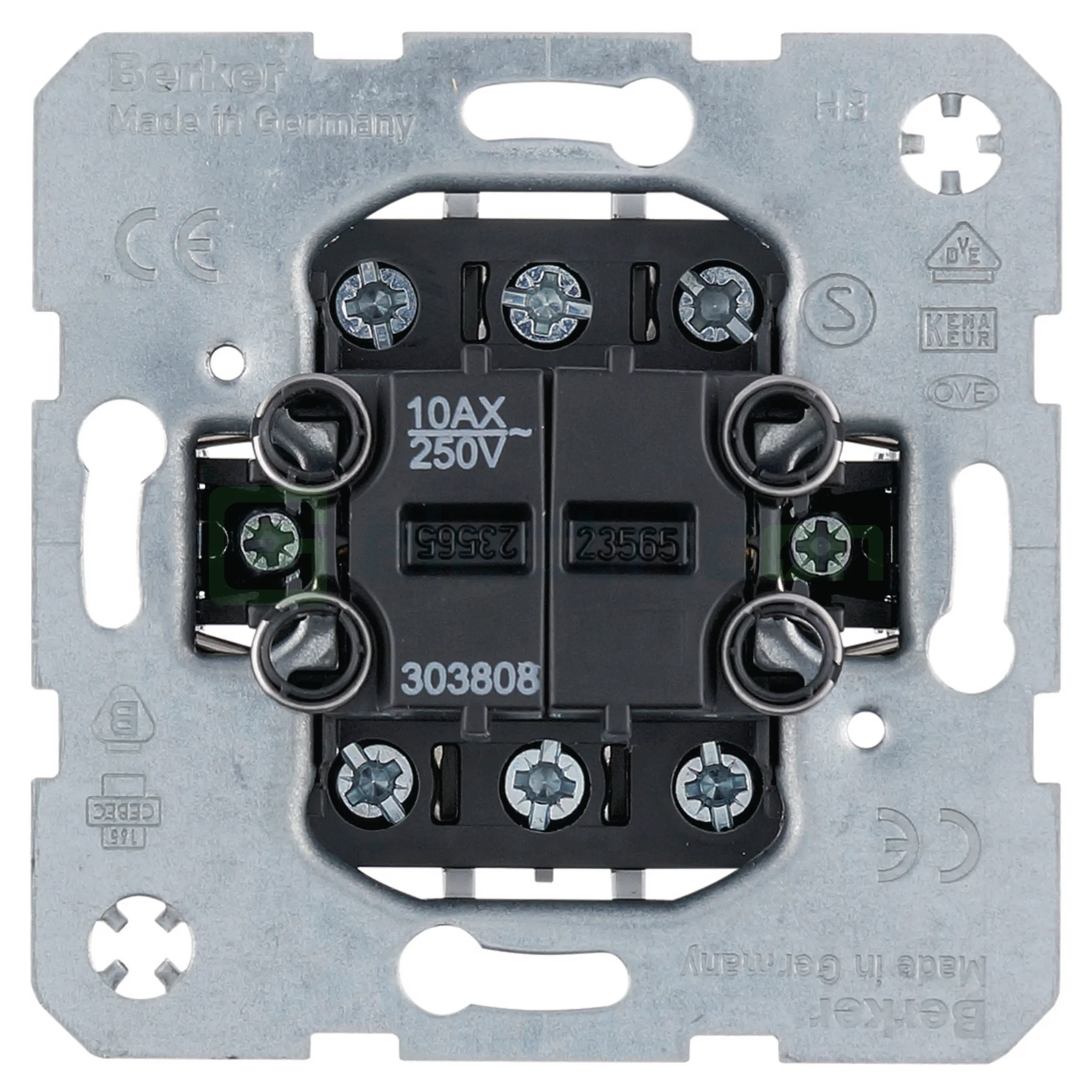 Prize și întrerupătoare - Mecanism intrerupator dublu  cap scara 10A,250V-303808, Hager, 303808