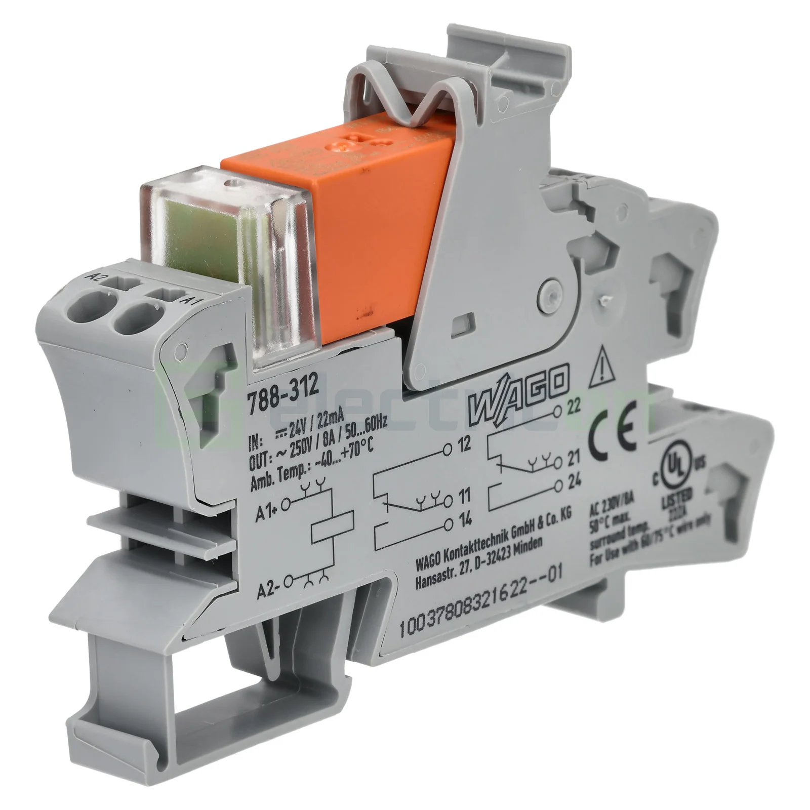 Releu modul Wago 788-312 24V 2 contacte DPDT indicator roșu [3]